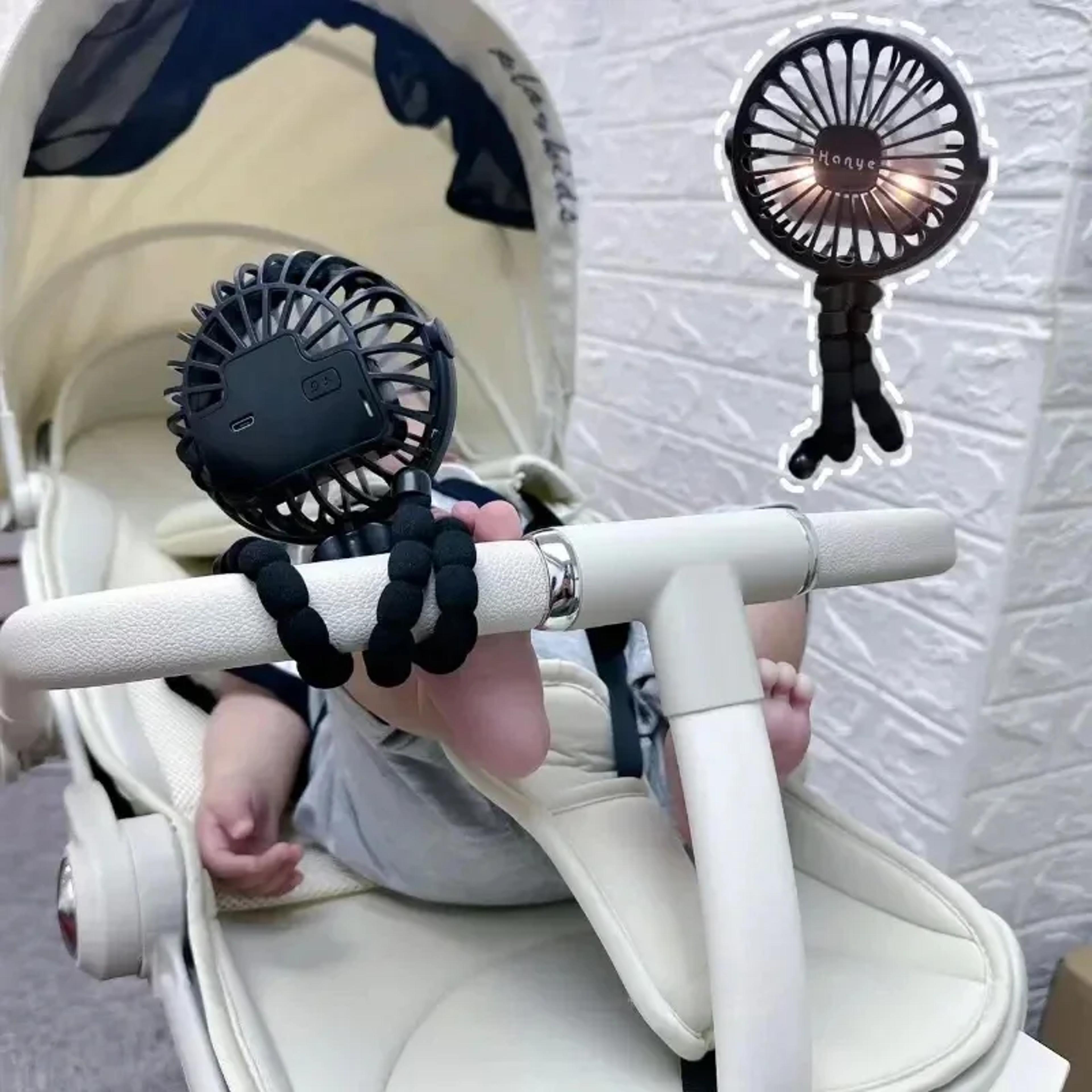 Portable USB Baby Stroller Fan Rechargeable Bladeless Handheld Cooling Fan 2