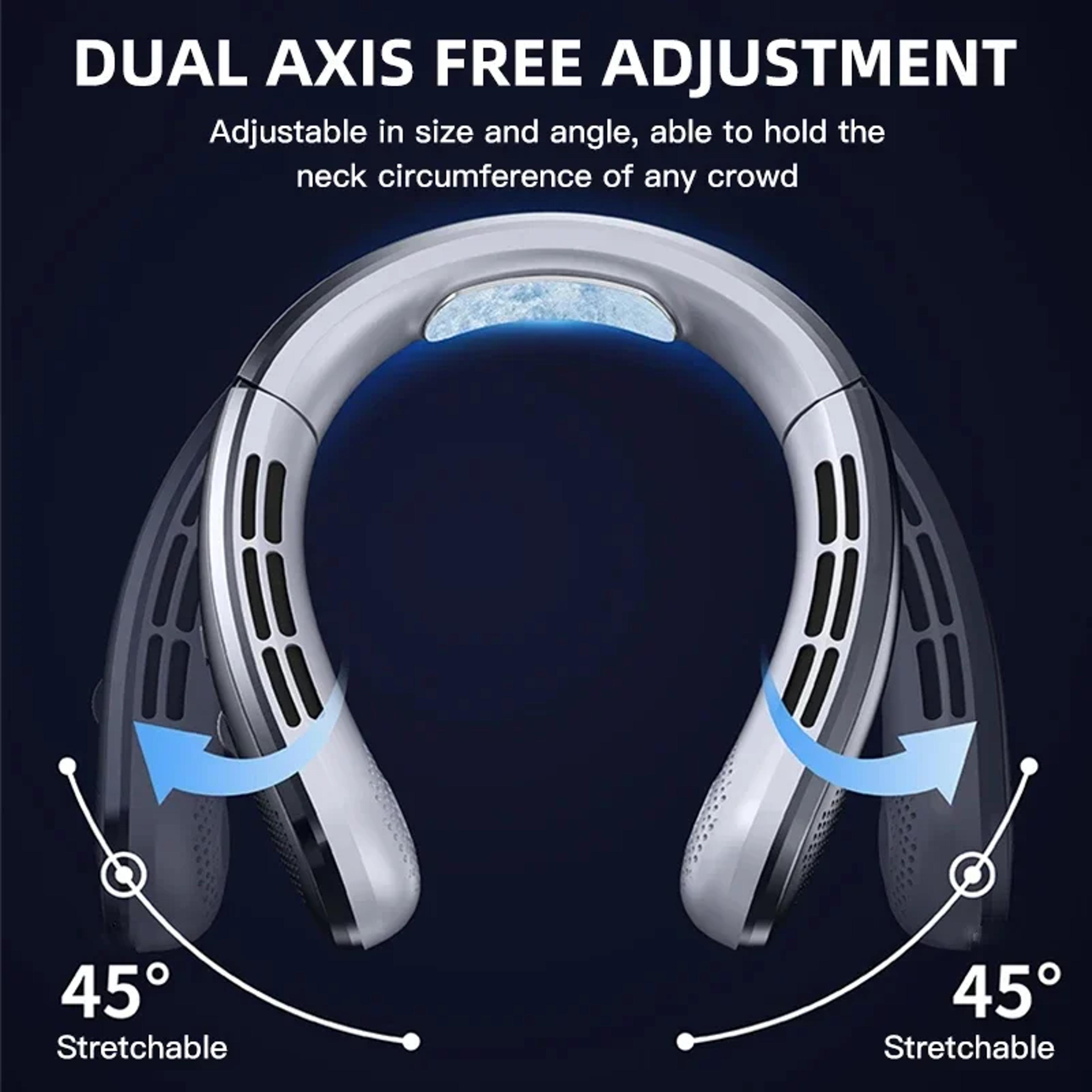 Arctic Breeze Neck Fan 8000mAh Portable Bladeless Rechargeable Cooling Fan With LED Display 2