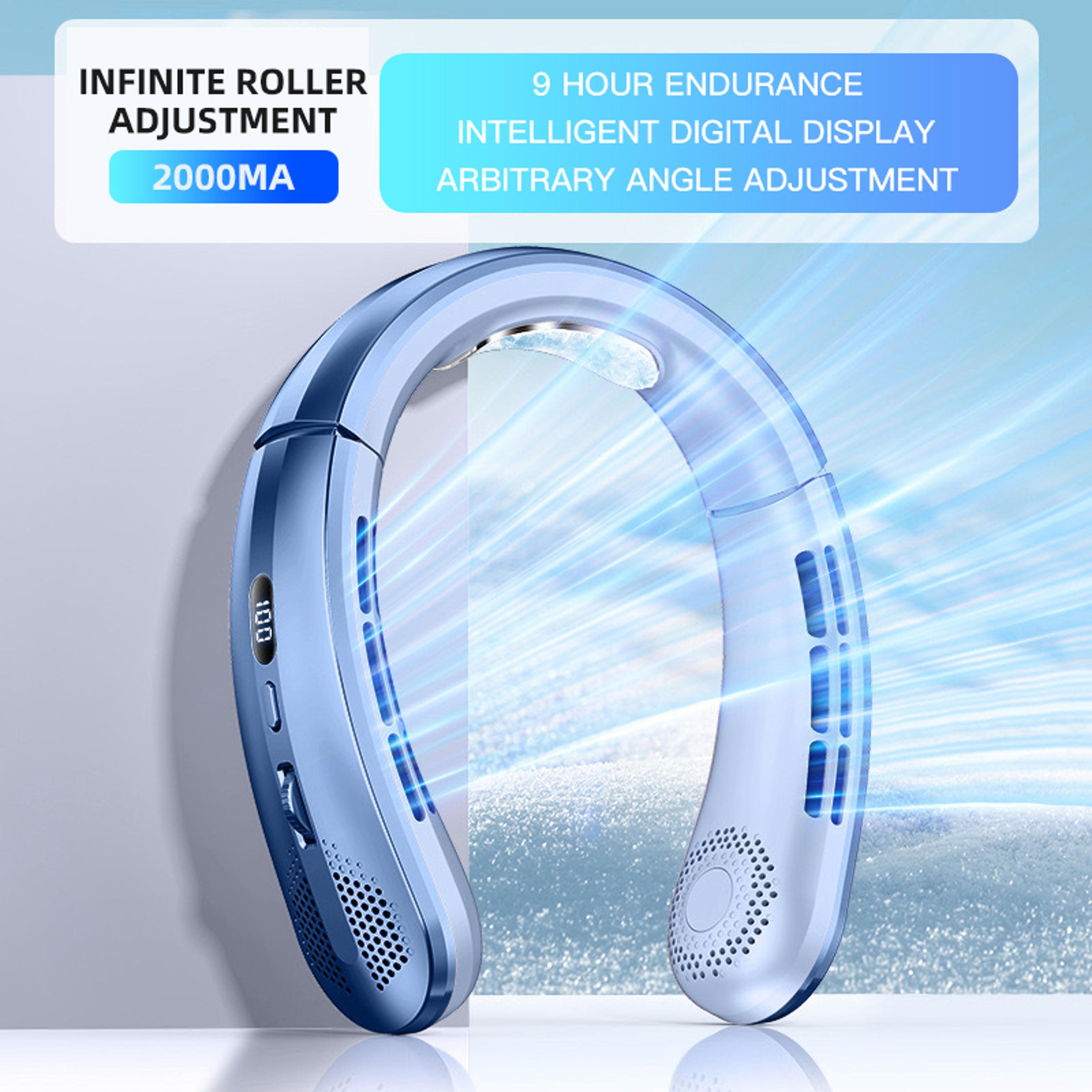 Arctic Breeze Neck Fan 8000mAh Portable Bladeless Rechargeable Cooling Fan With LED Display 5