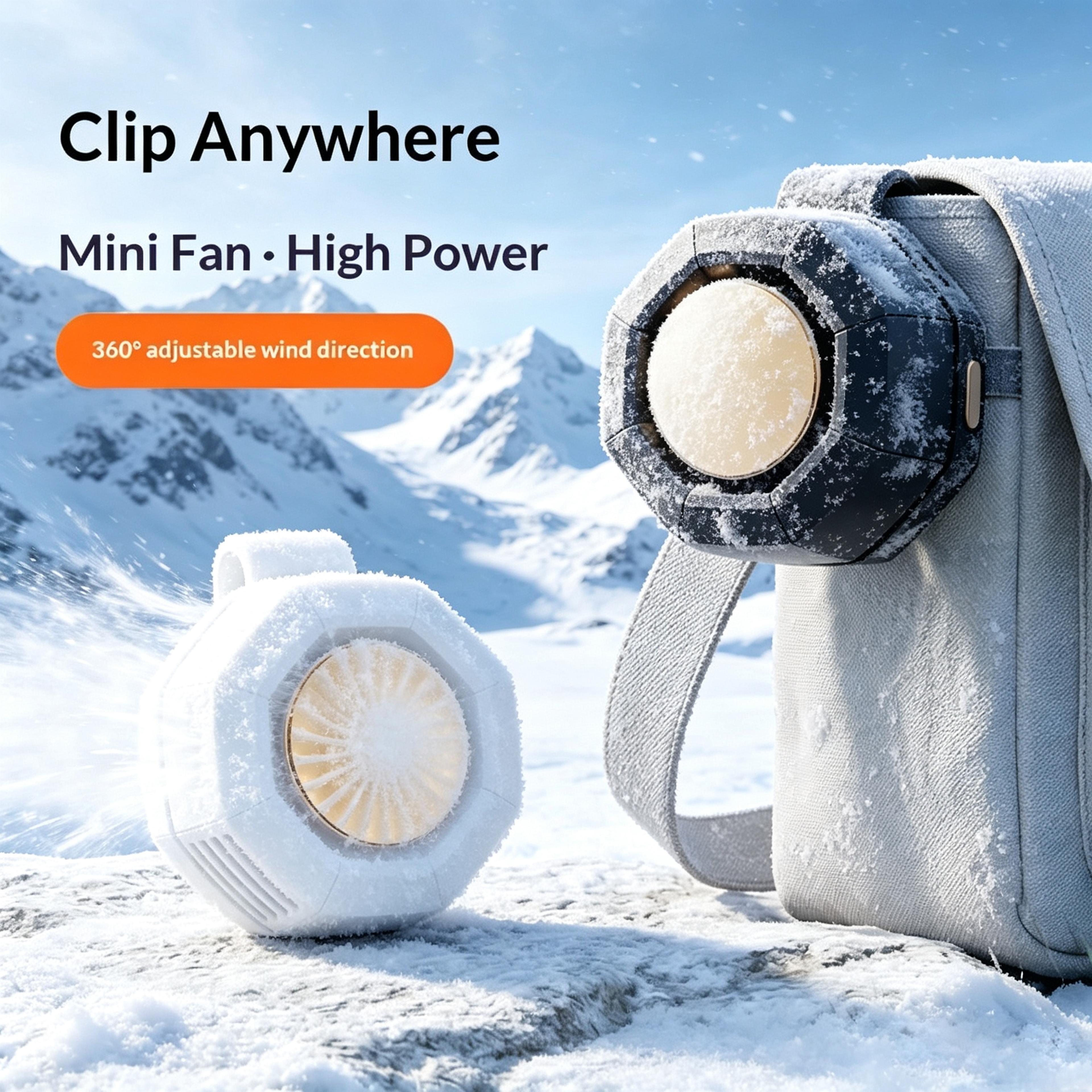 Portable Handheld Fan Rechargeable Bladeless Waist Clip Personal Cooling Fan 2