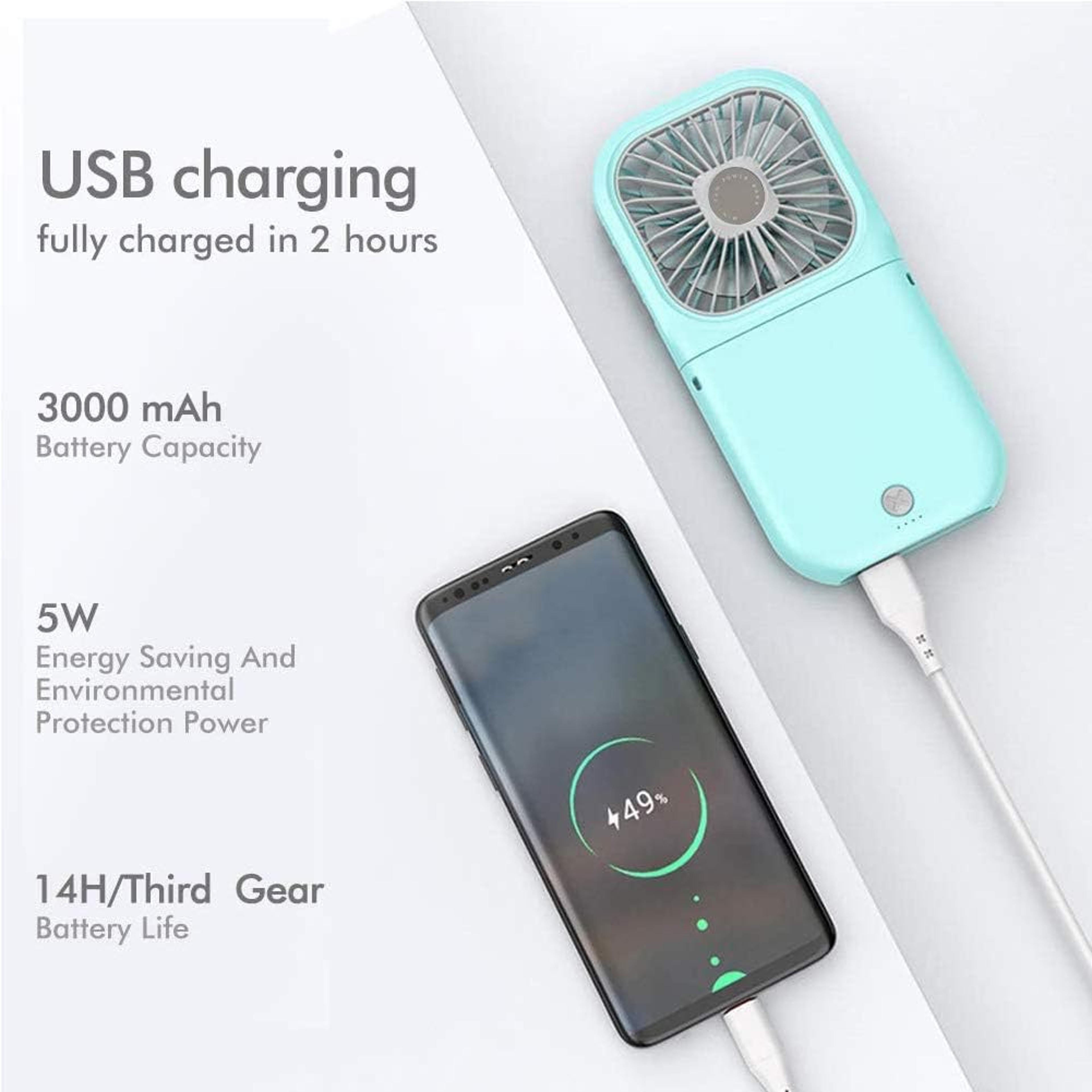 Portable Neck Fan USB Rechargeable Foldable 3