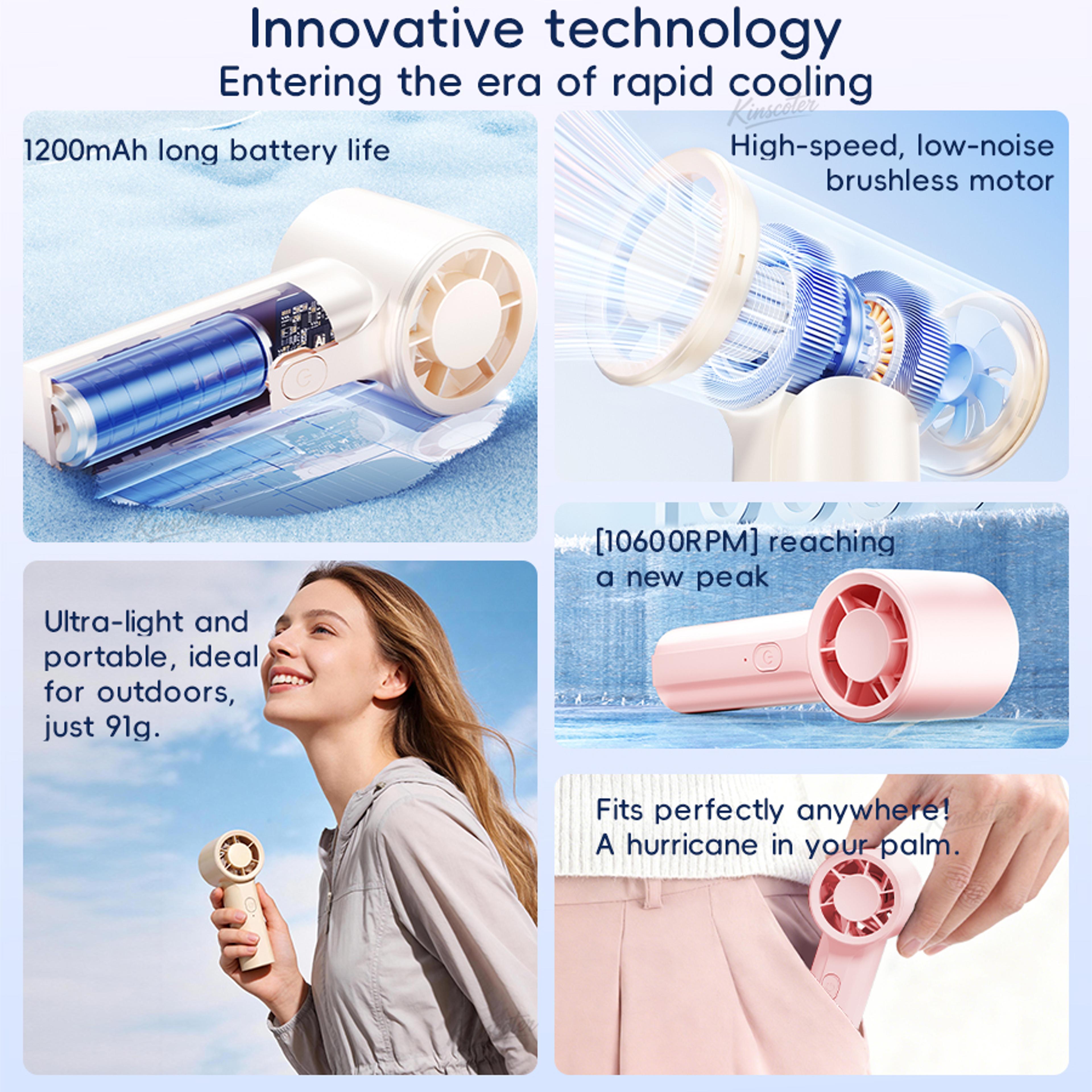 Portable Handheld Fan Mini Rechargeable Pocket Fan With 3 Speed Quiet Cooling 1