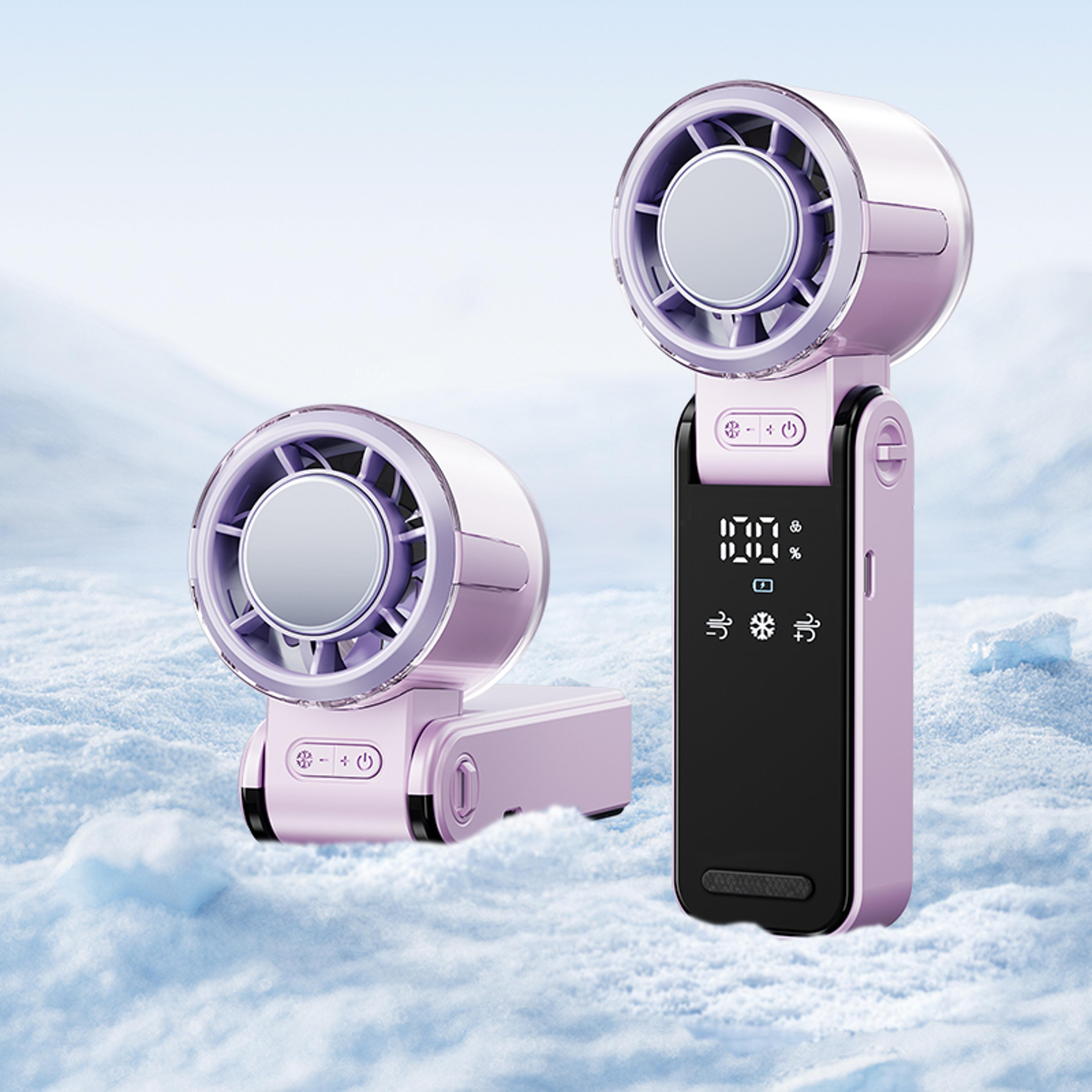 PolarBreeze Portable Cooling Fan 4000mAh Rechargeable Handheld  Neck Fan 6