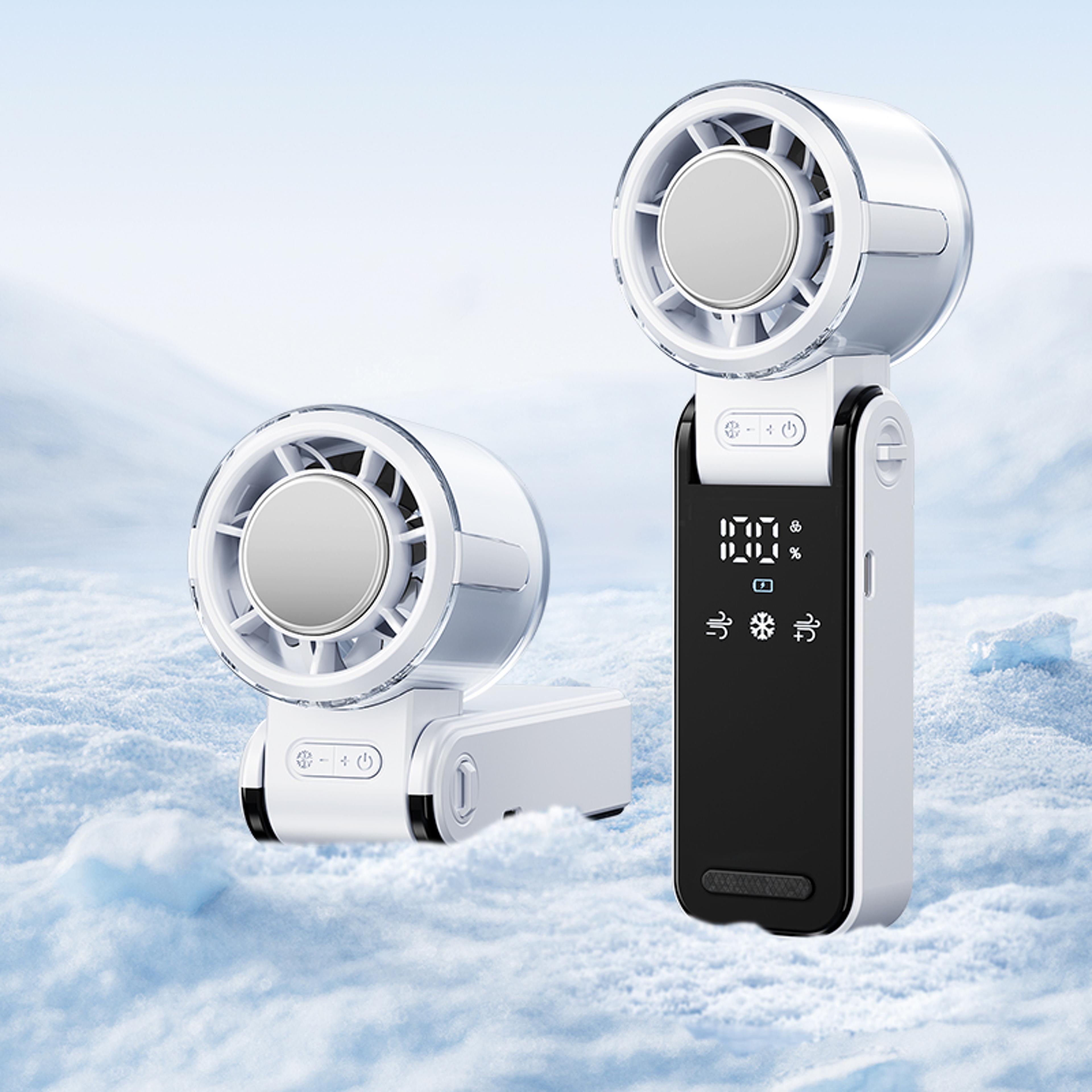 PolarBreeze Portable Cooling Fan 4000mAh Rechargeable Handheld  Neck Fan 7