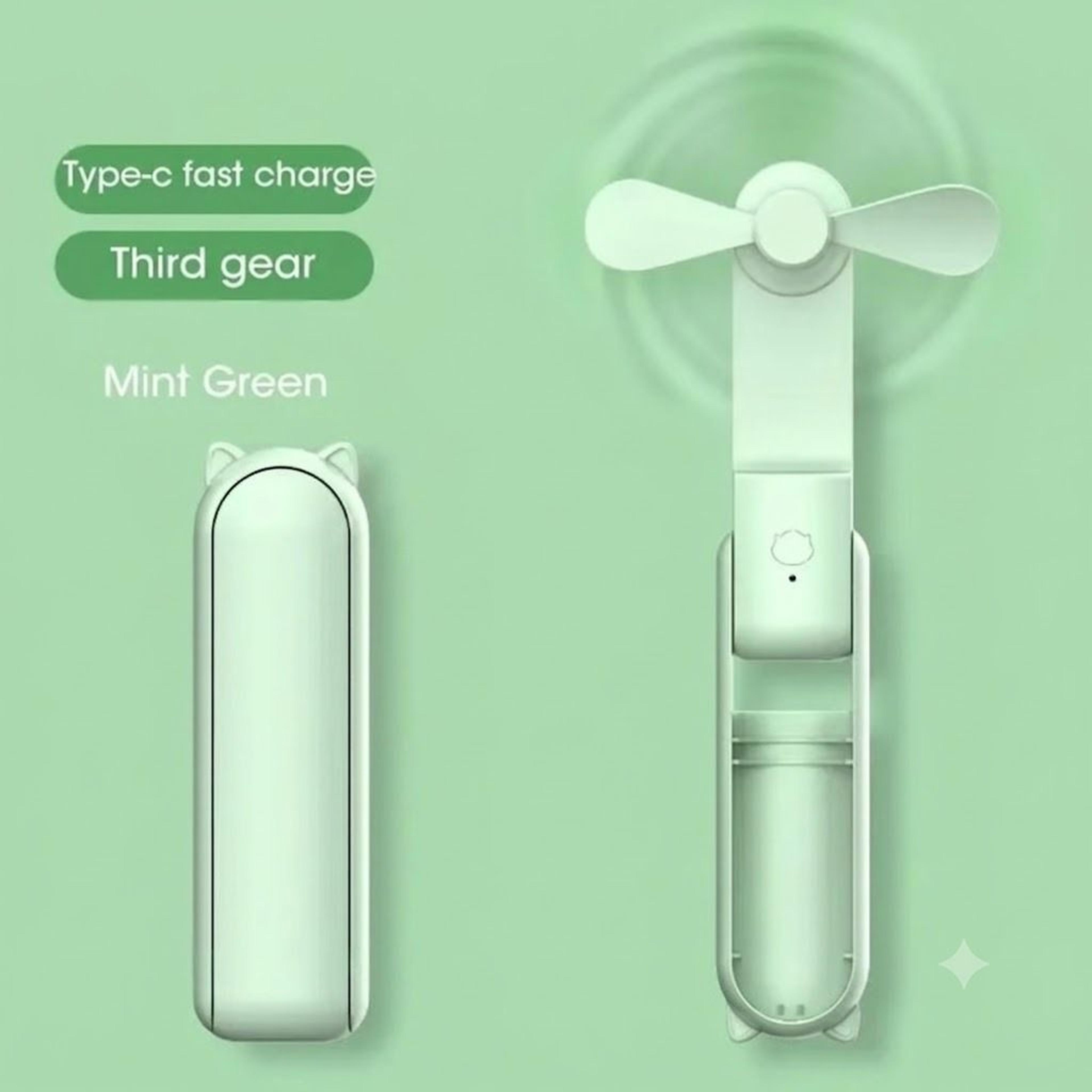 Portable Handheld Fan USB Rechargeable Mini Pocket Fan Foldable Quiet Personal Cooling Fan 7