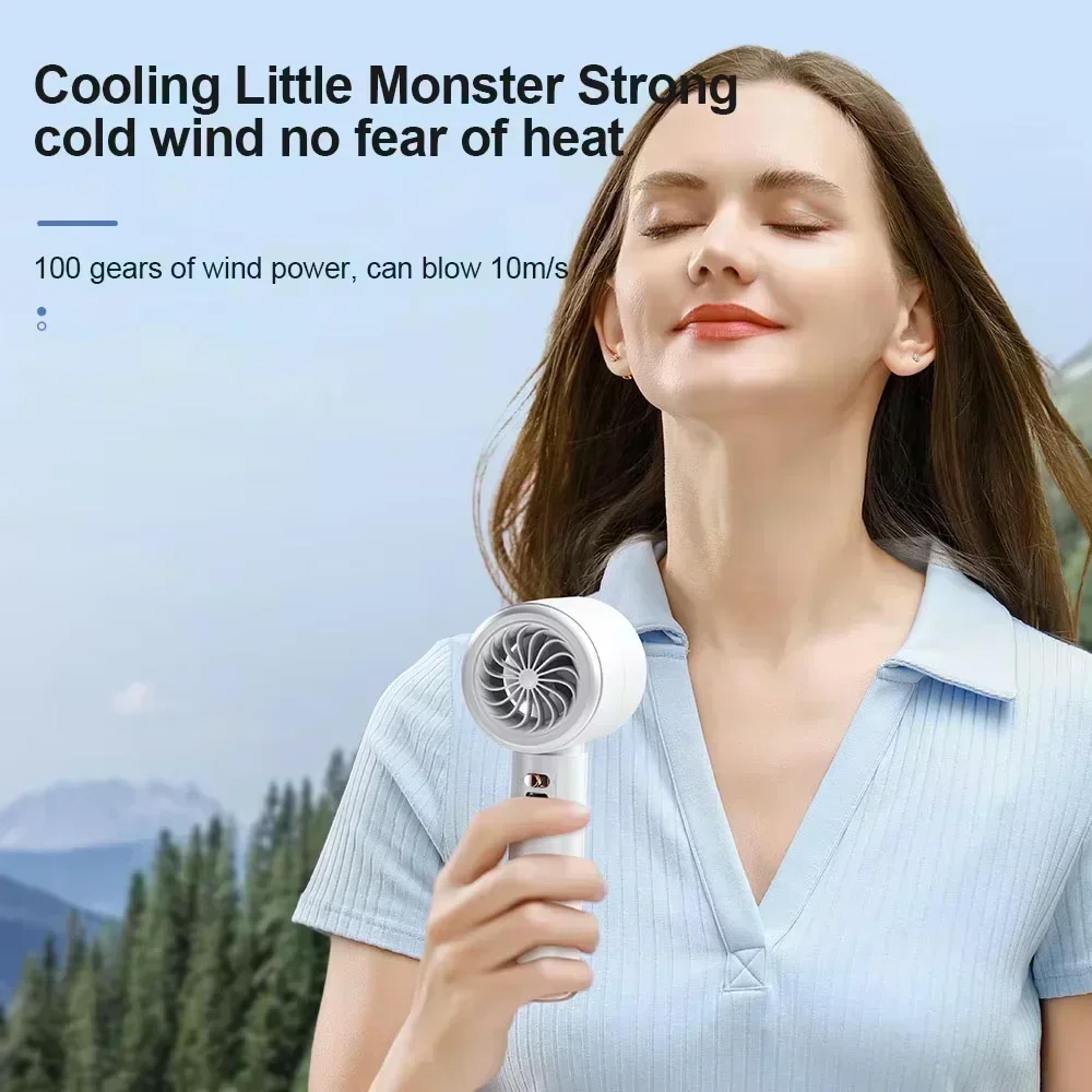 Portable Turbo Handheld Fan With 100 Speed Levels USB Rechargeable Mini Cooling Fan 2
