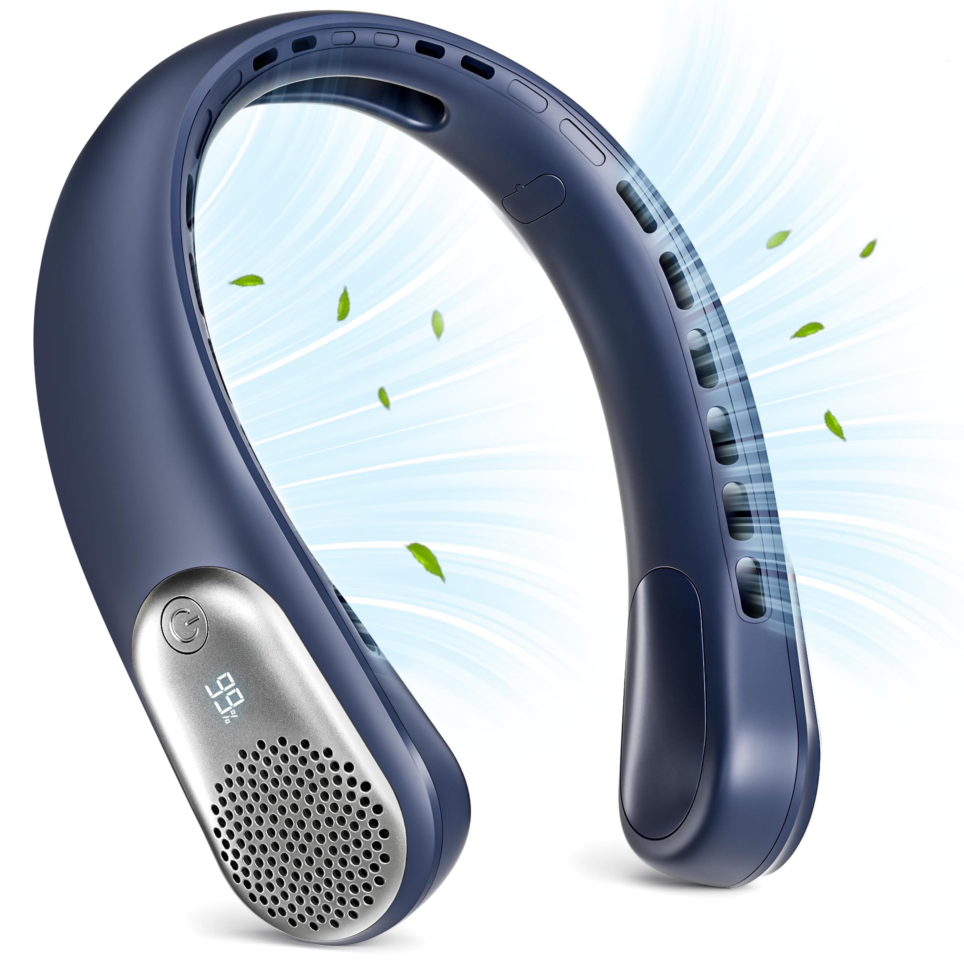 360 Portable Neck Fan With LED Display 4000mAh USB Rechargeable Bladeless Wearable Cooling Fan 1