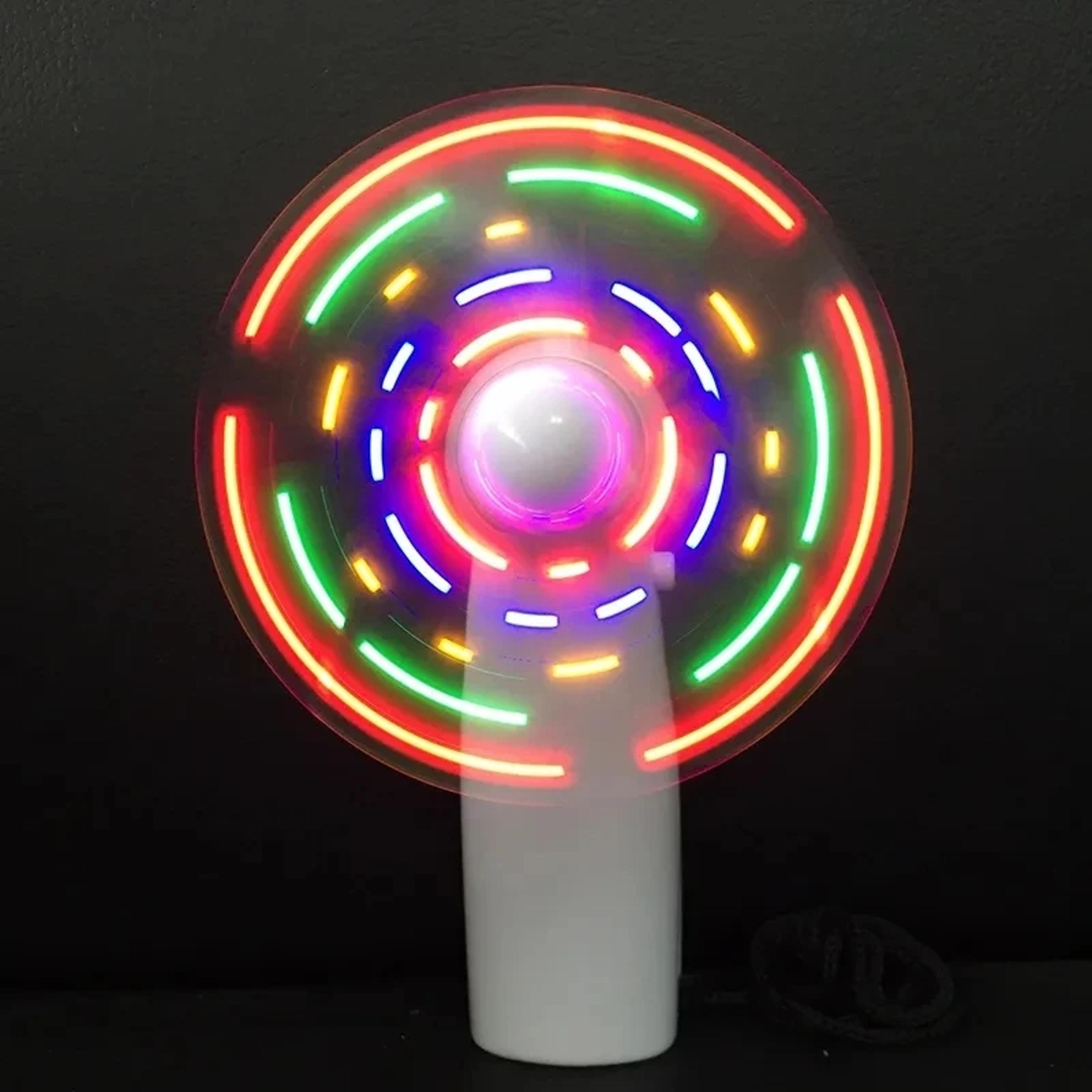 Rainbow Glow Portable Handheld Fan With LED Night Light And Desktop Stand 5