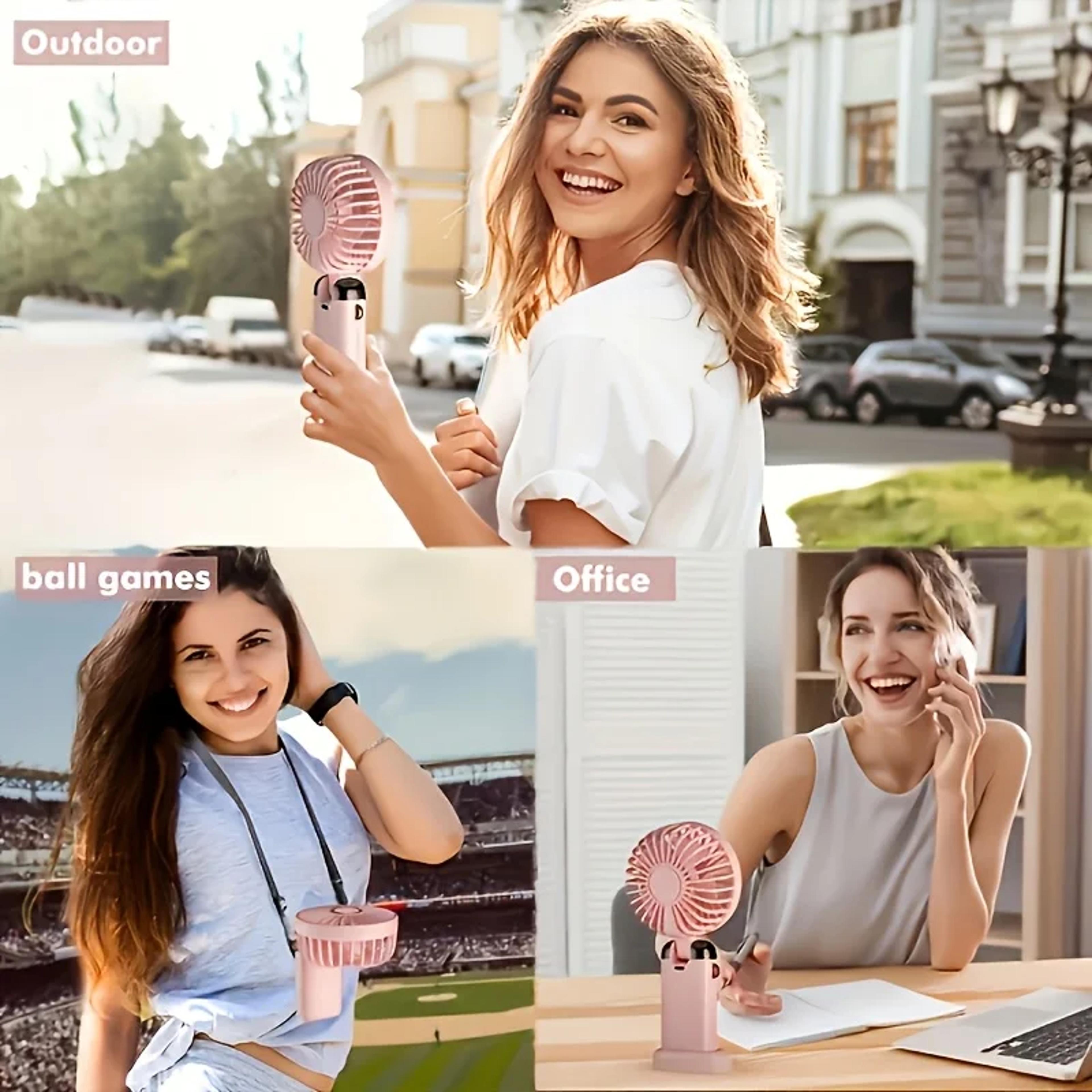 Arctic Breeze Portable Mini Fan Rechargeable Foldable USB Desk  Handheld Cooling Fan 5