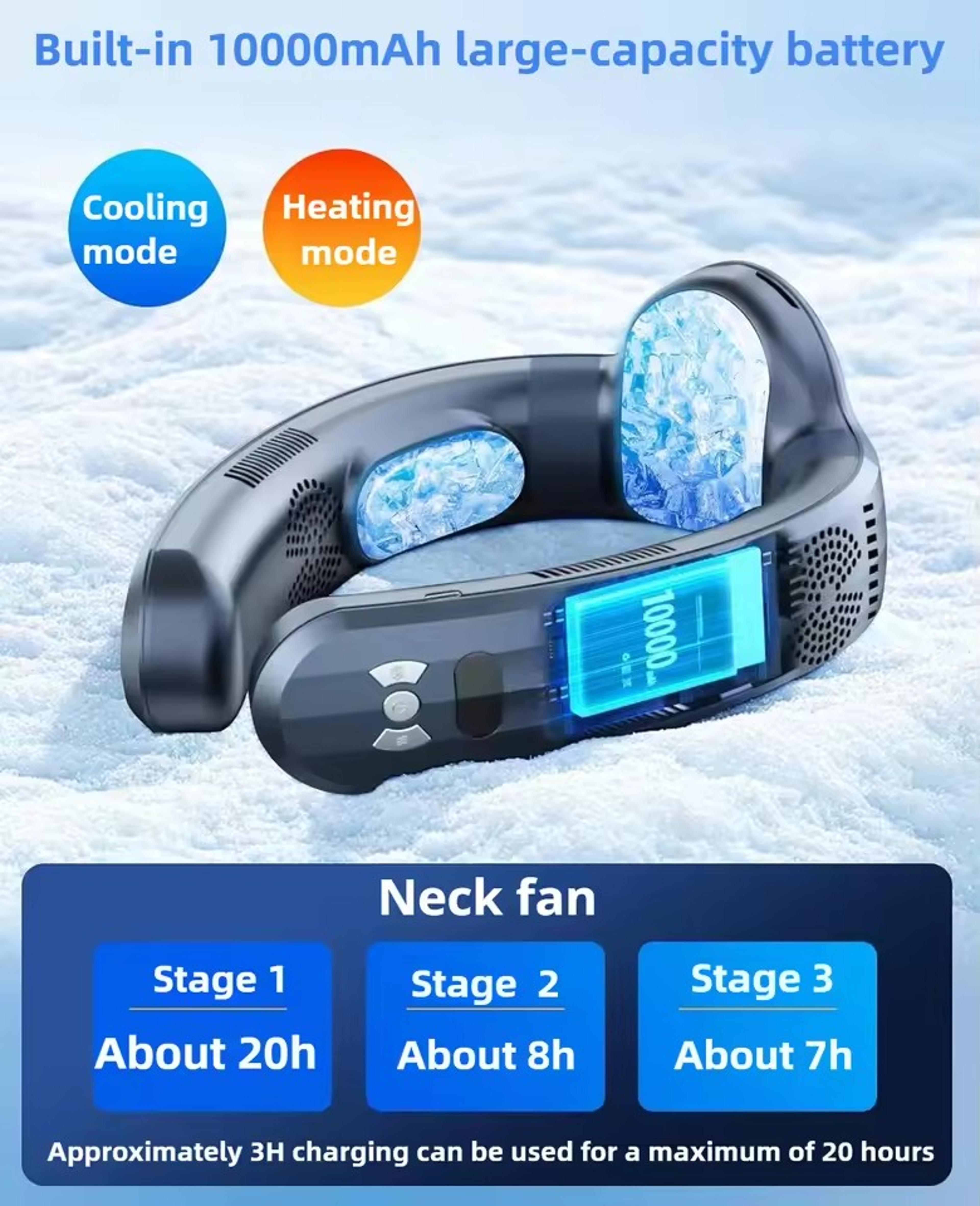 Arctic Breeze Wearable Air Conditioner Rechargeable Neck Cooling Fan With 6000mAh Battery 2
