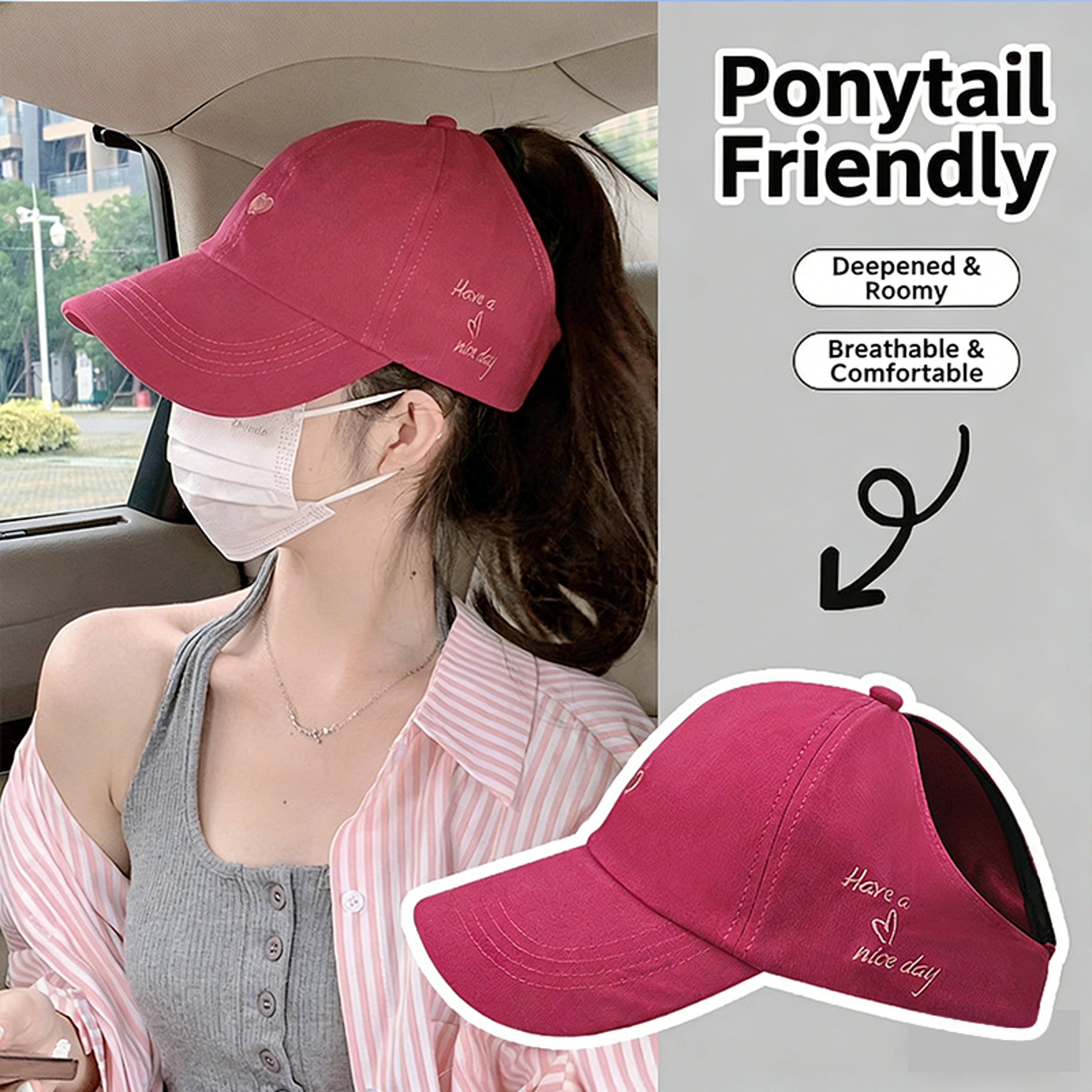 Womens Ponytail Baseball Cap UV Protection Running Visor Adjustable Sports Sun Hat 1