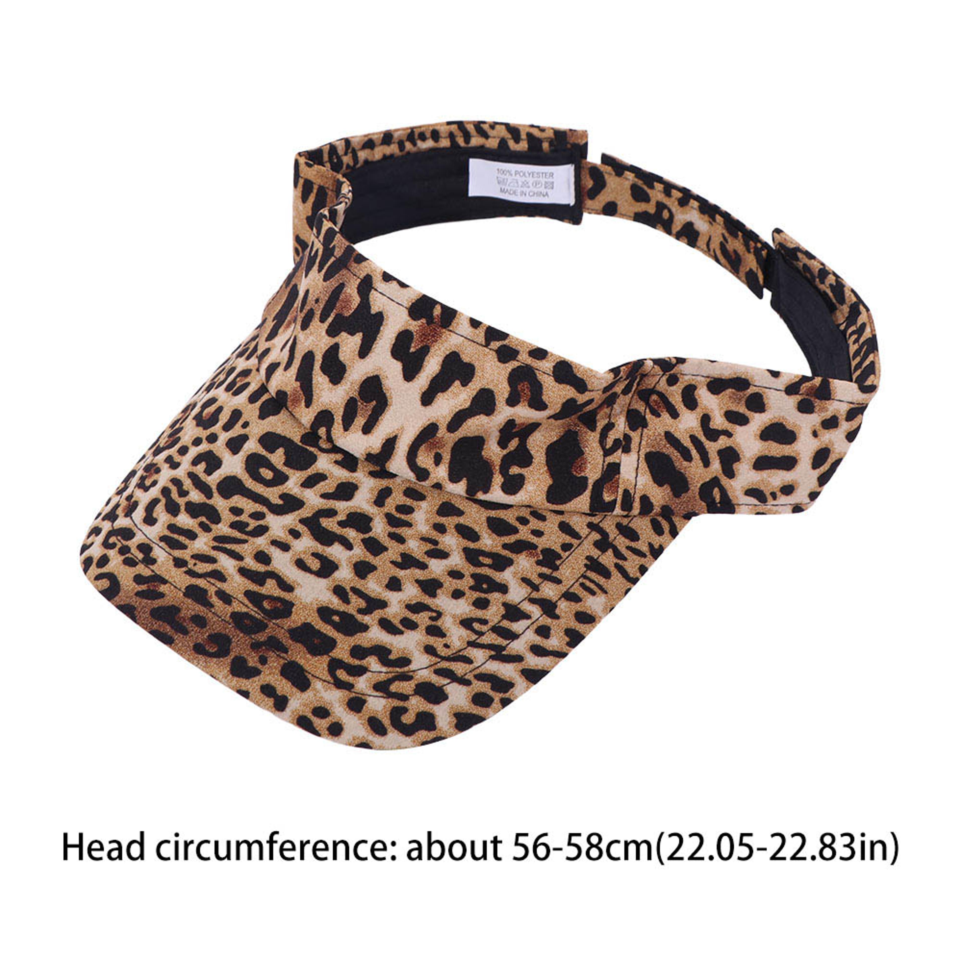 Leopard Print Womens Sun Visor With UV Protection Open Top Summer Hat 2