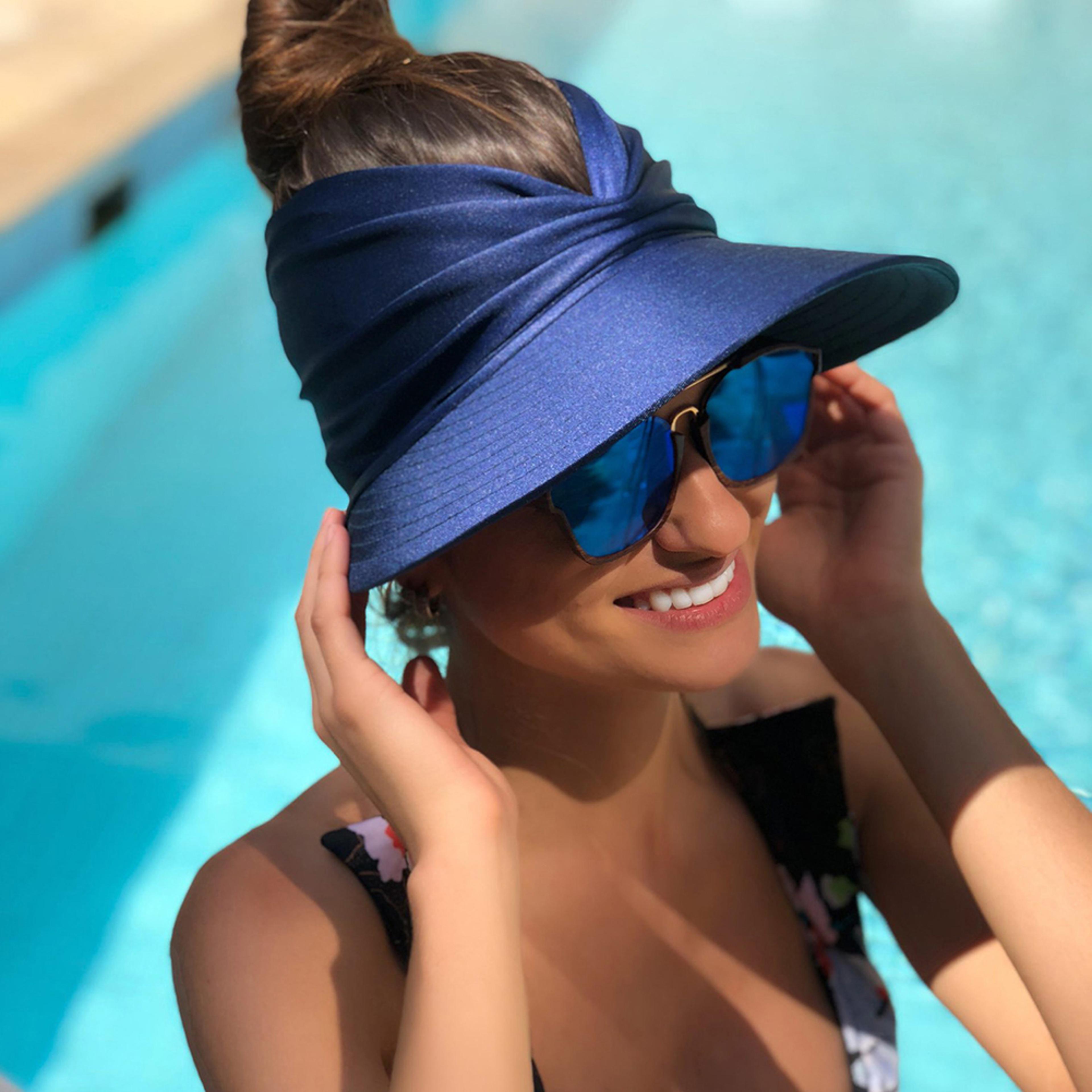 Women Sun Visor Hat Wide Brim UV Protection Beach Cap For Summer Travel 4