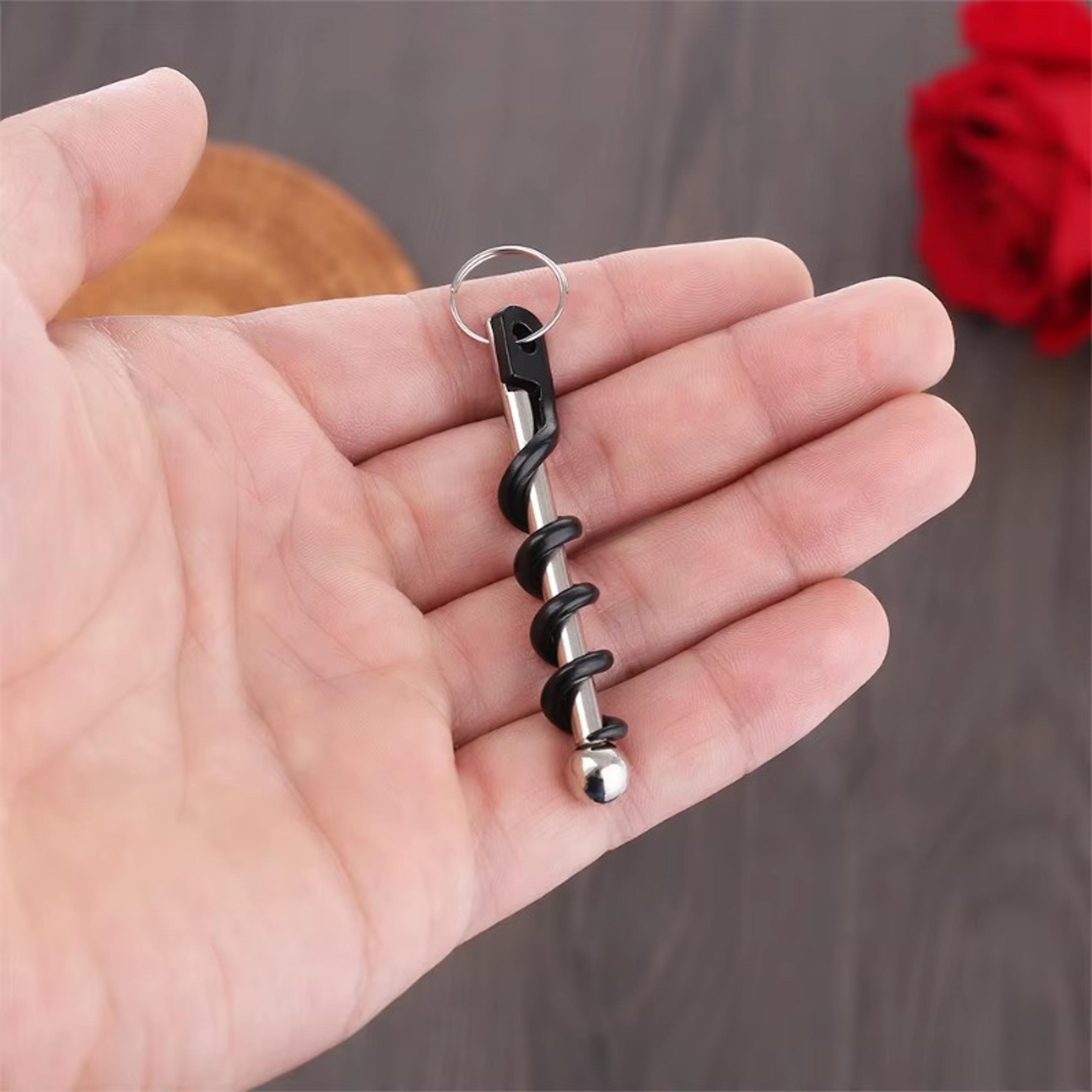 Compact EDC Bottle Opener Keychain With Mini Corkscrew For Camping And Everyday Carry 5
