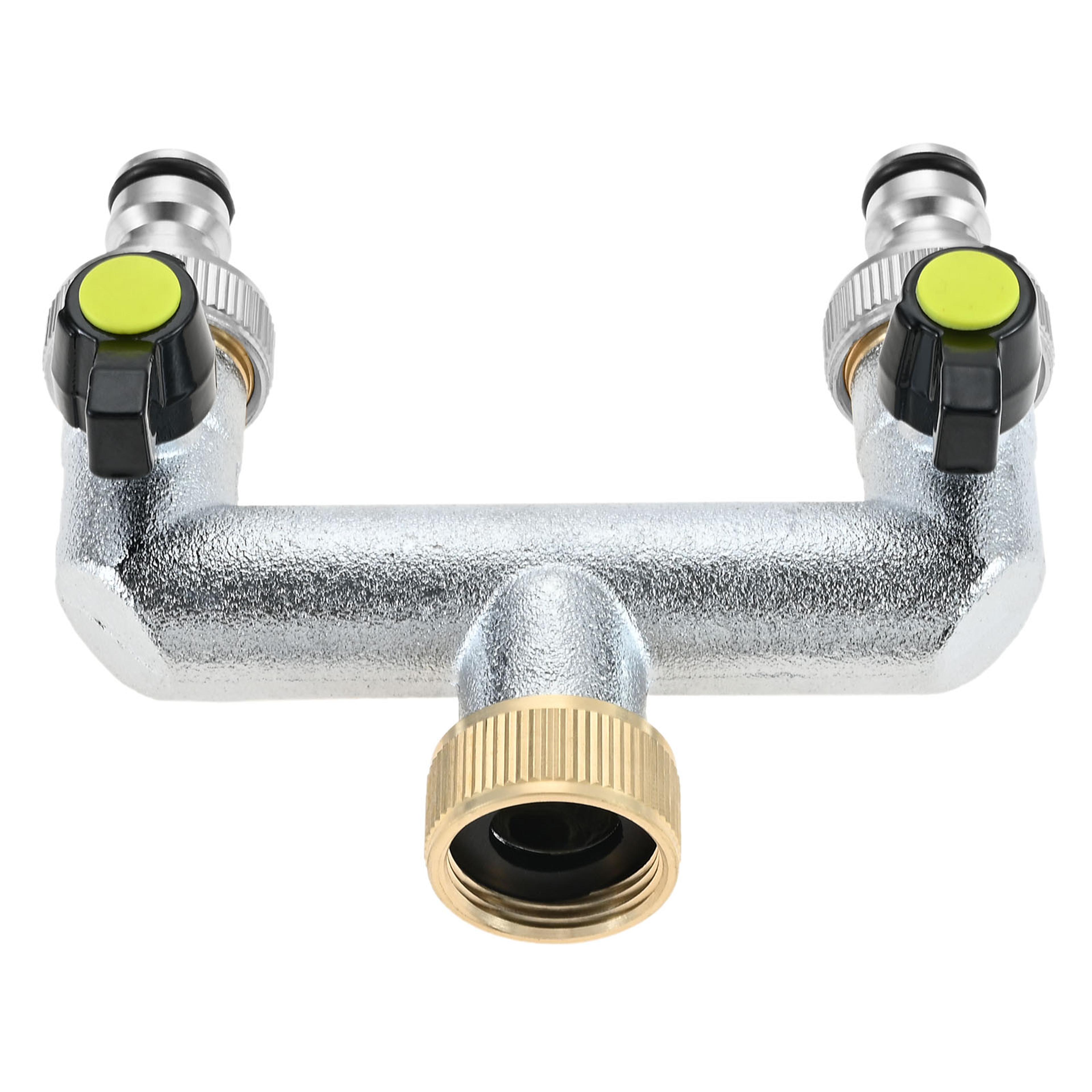 2 Way Garden Hose Splitter With Extended Handle Shut Off Valves For Outdoor Faucet 4