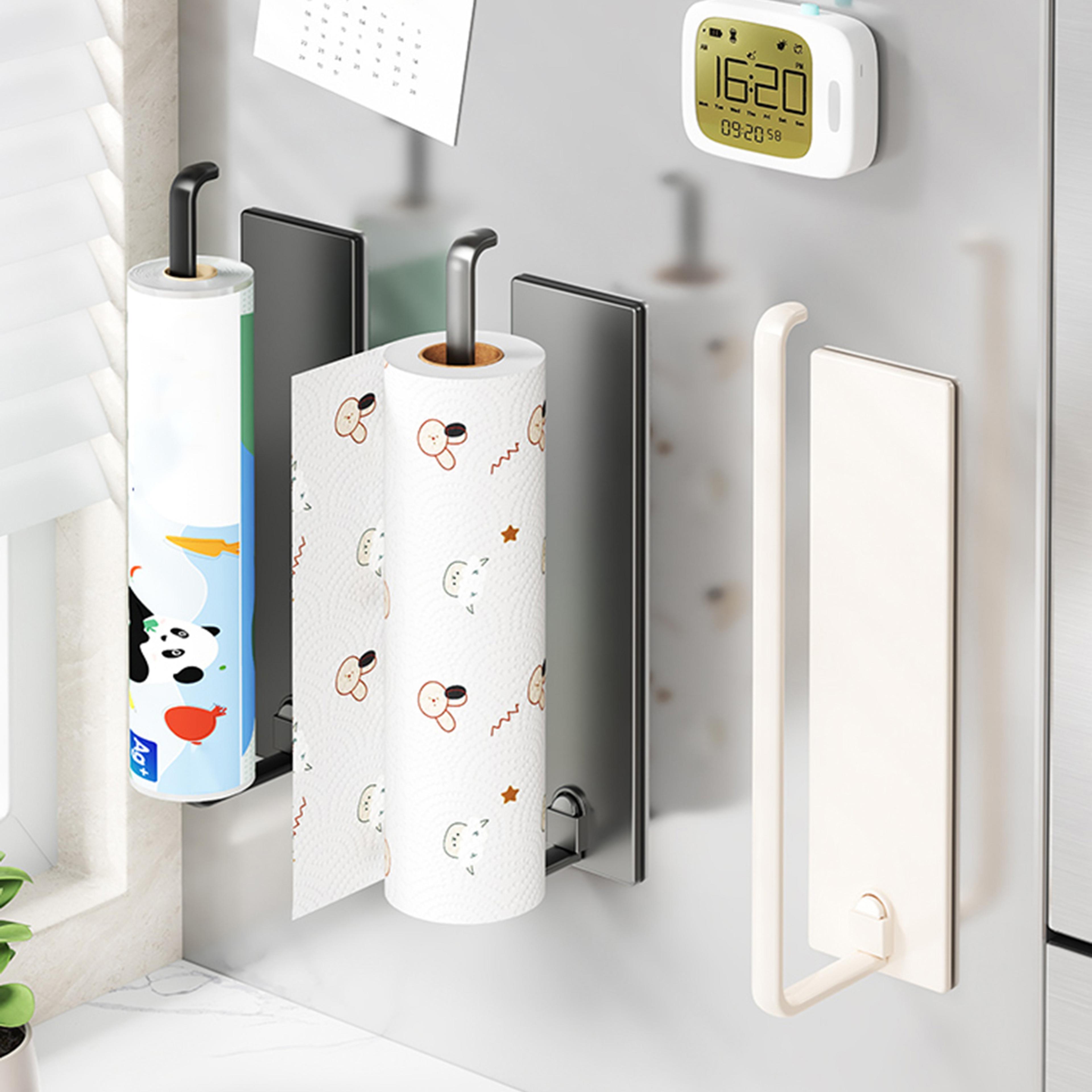 Magnetic Paper Towel Holder For Refrigerator No Drill Kitchen Towel Rack 2