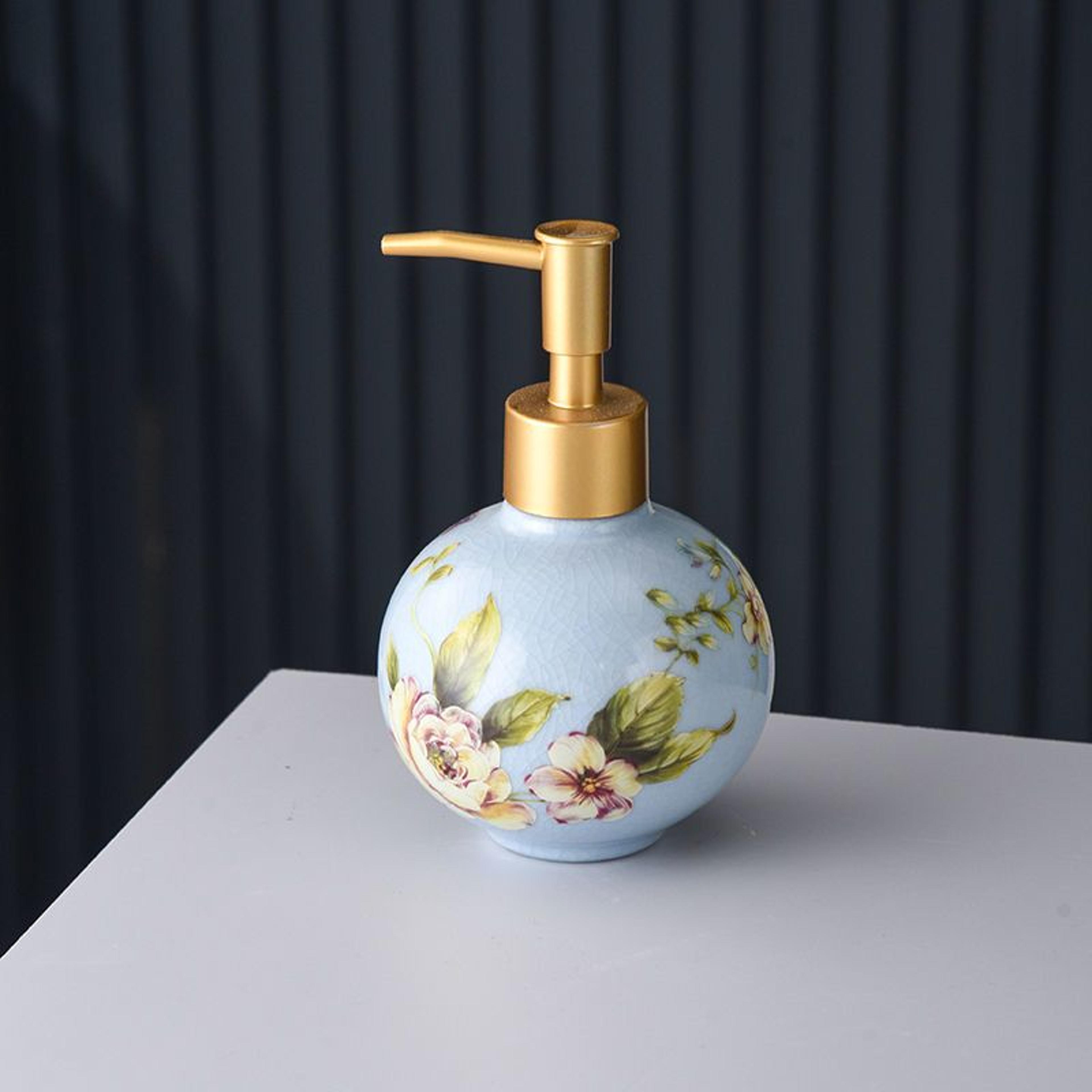 American Style Ceramic Soap Dispenser Refillable Lotion Pump Bottle For Bathroom Countertops 6