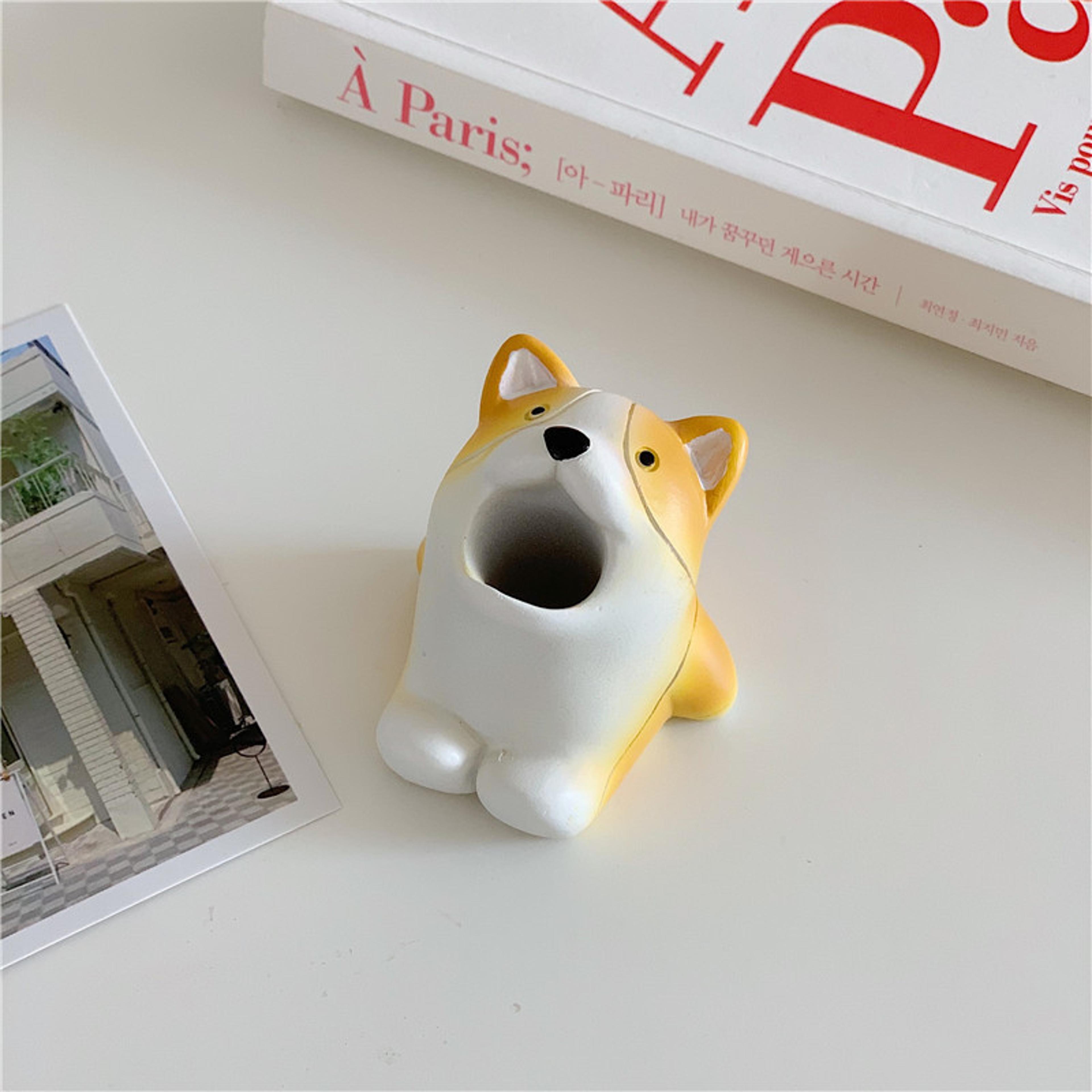 Cute Corgi  Shark Toothbrush Holder Bathroom Organizer For Toothbrushes Makeup Brushes  Desk Essent 8