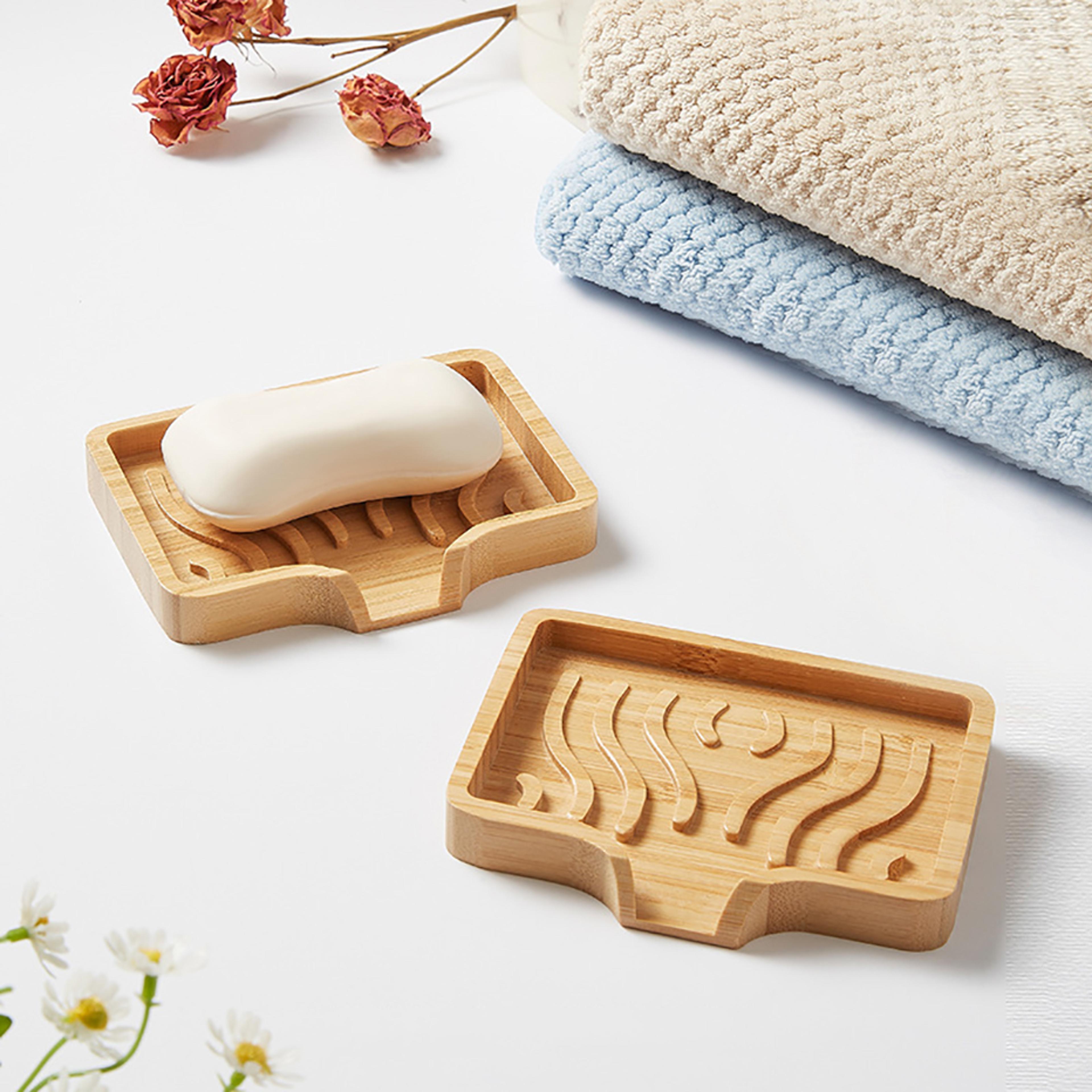 Natural Nanmu Wooden Soap Holder Draining Soap Dish For Bathroom  Kitchen 4