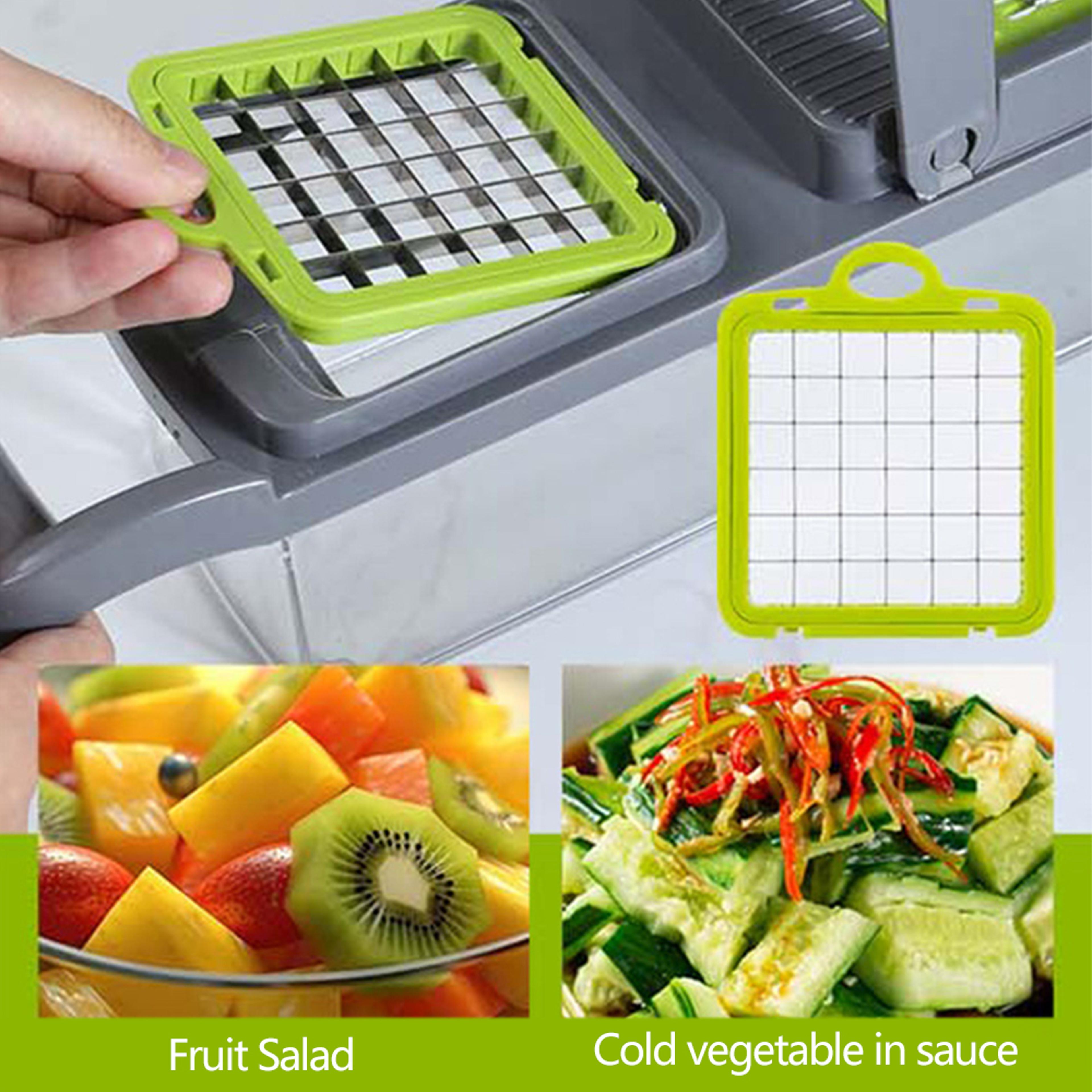 Multifunction Vegetable Slicer  Vegetable Chopper With Basket And Interchangeable Blades 1
