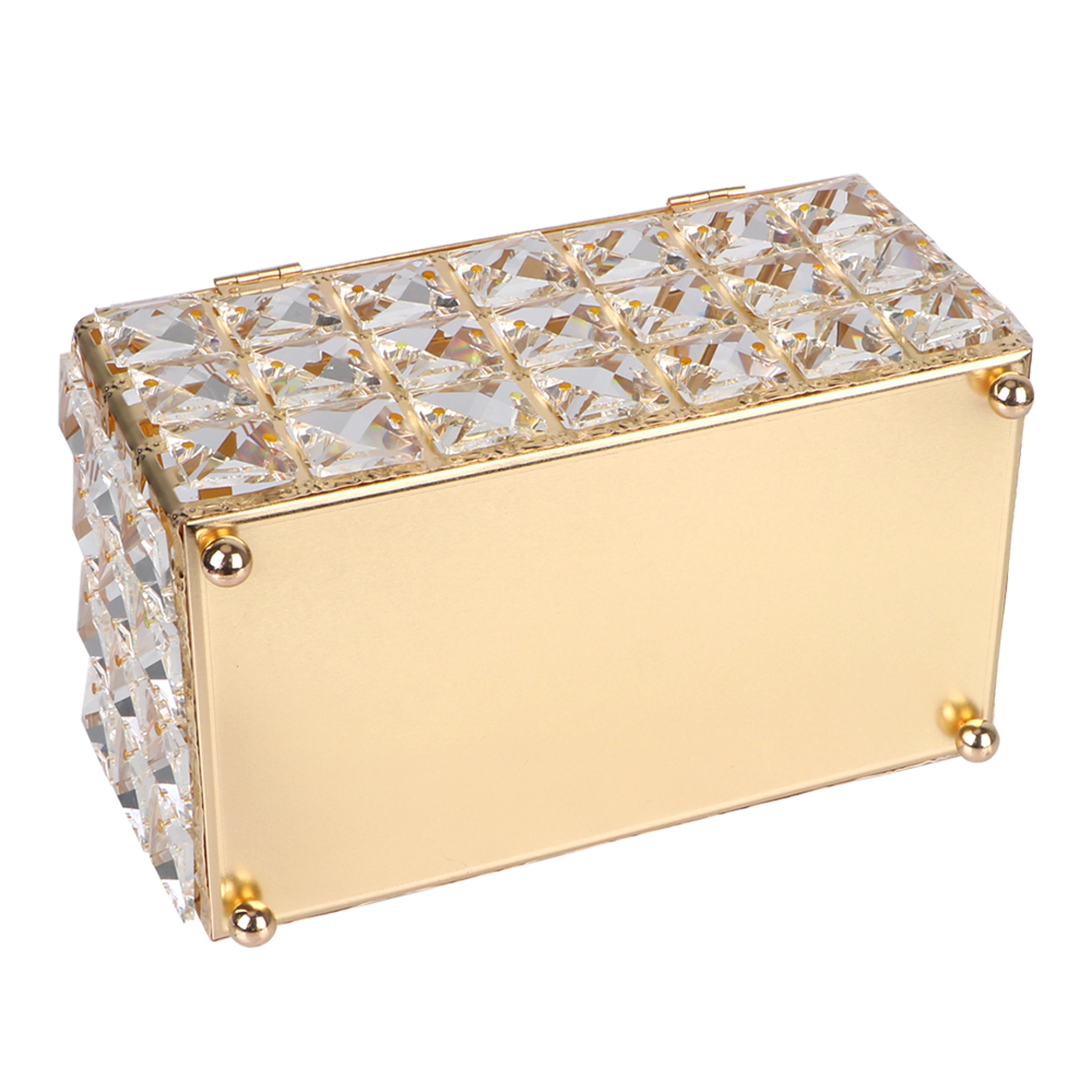 Crystal Tissue Box Decorative Square Napkin Holder For Home Office  Cafe 1