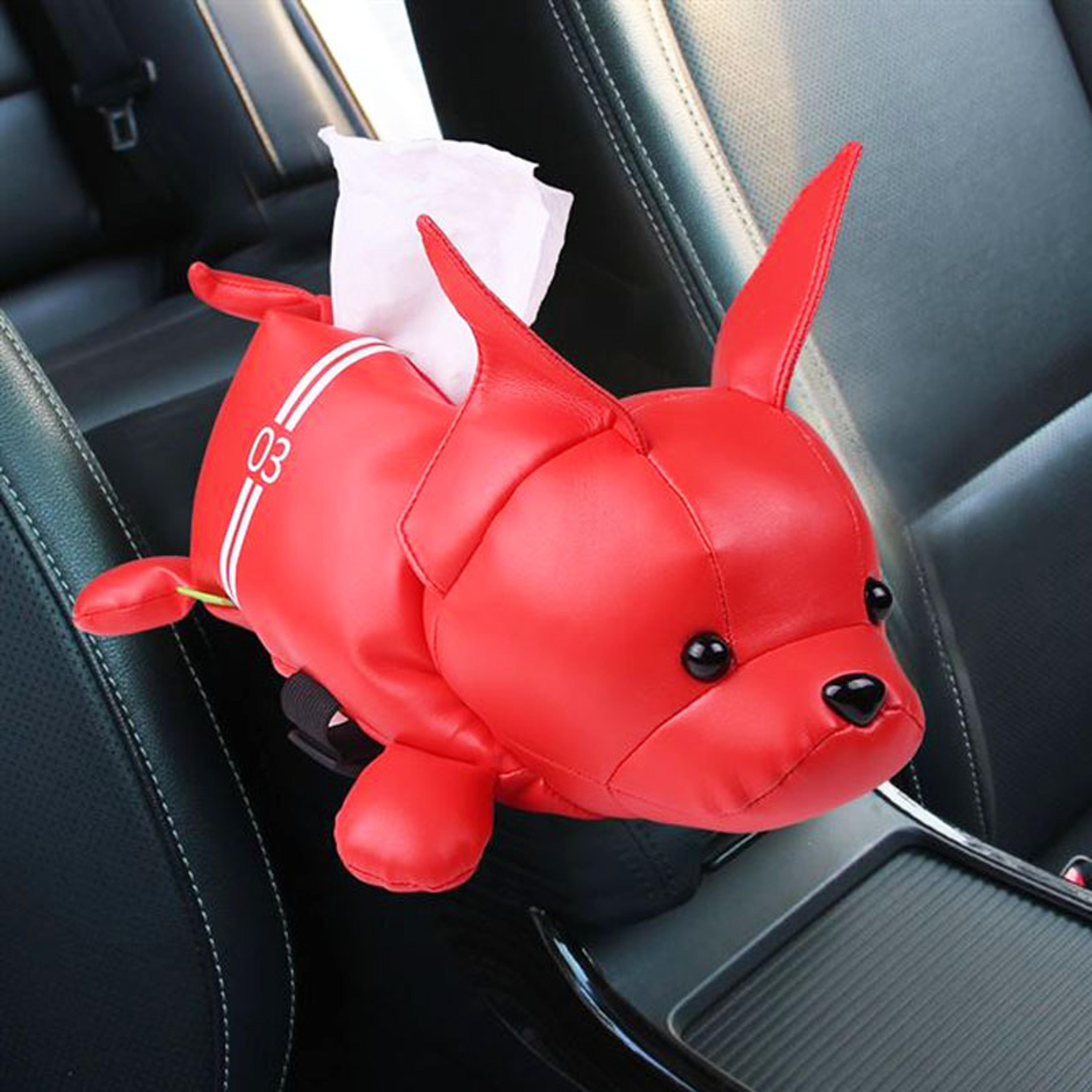 Cute Animal Car Tissue Holder Leather Armrest Tissue Box Organizer For Car Interior  Home Decor 3