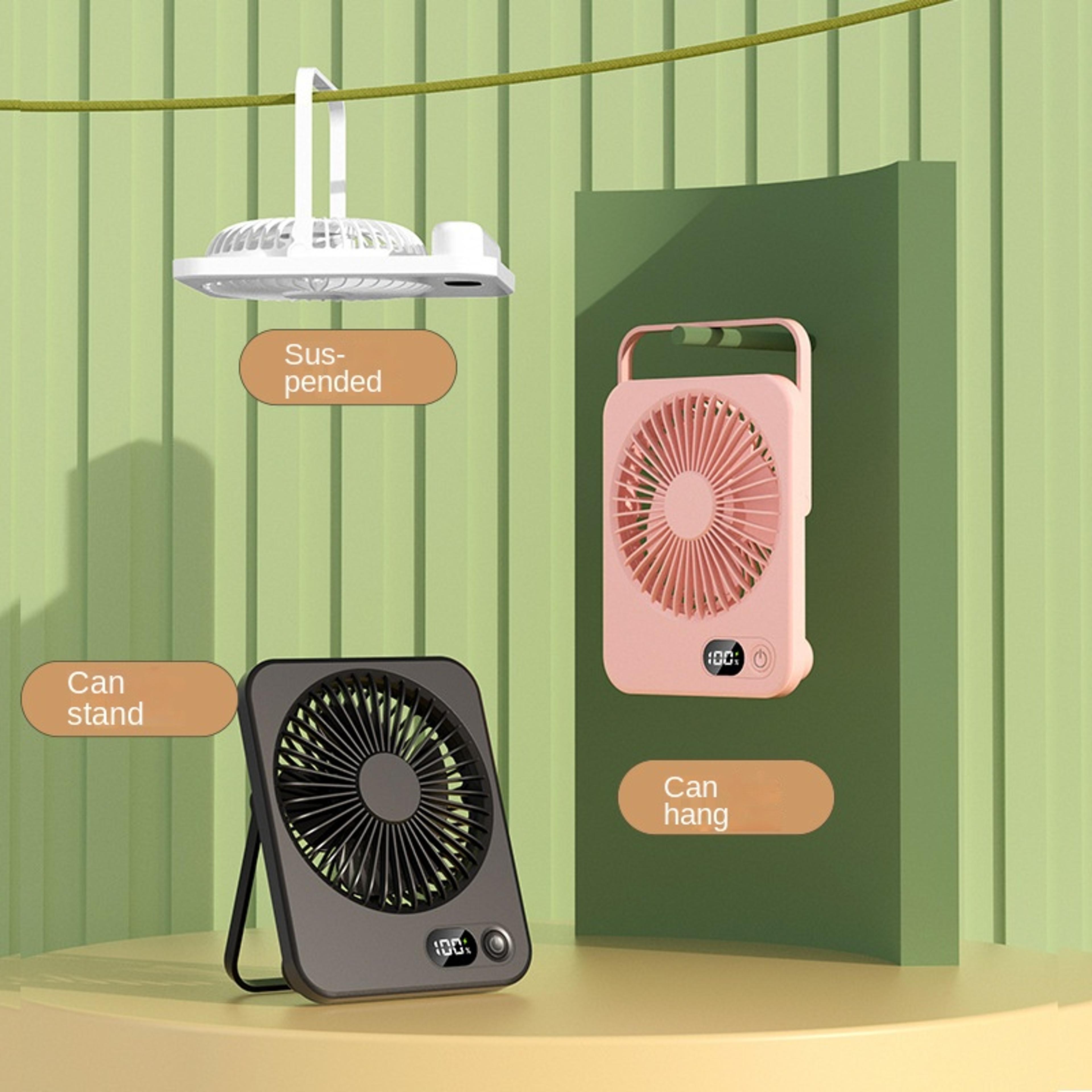 FoldEase USB Rechargeable Portable Desk Fan With 5 Speeds And Digital Power Display 5