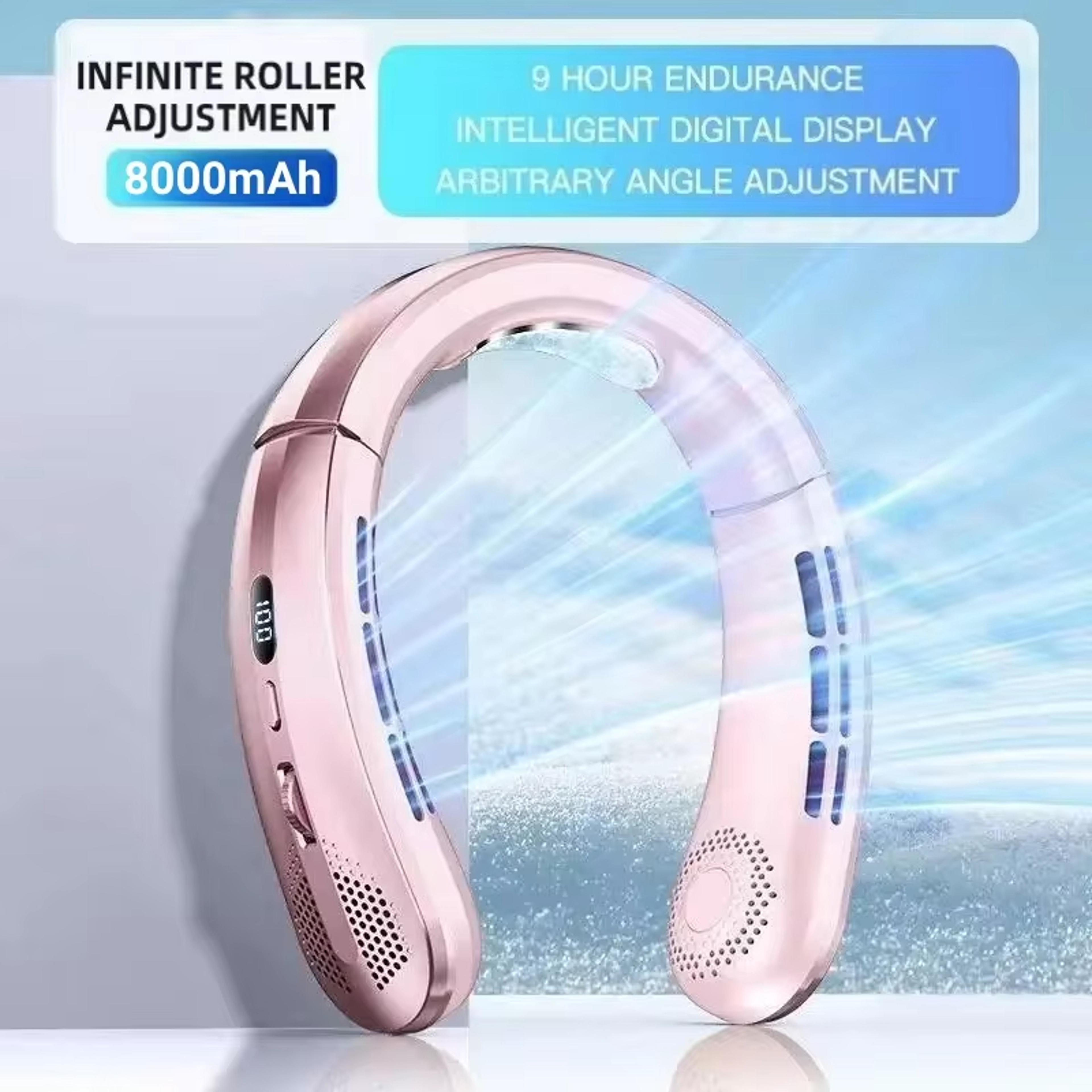 Portable Neck Fan Rechargeable Bladeless Hands Free Fan With LED Display 2
