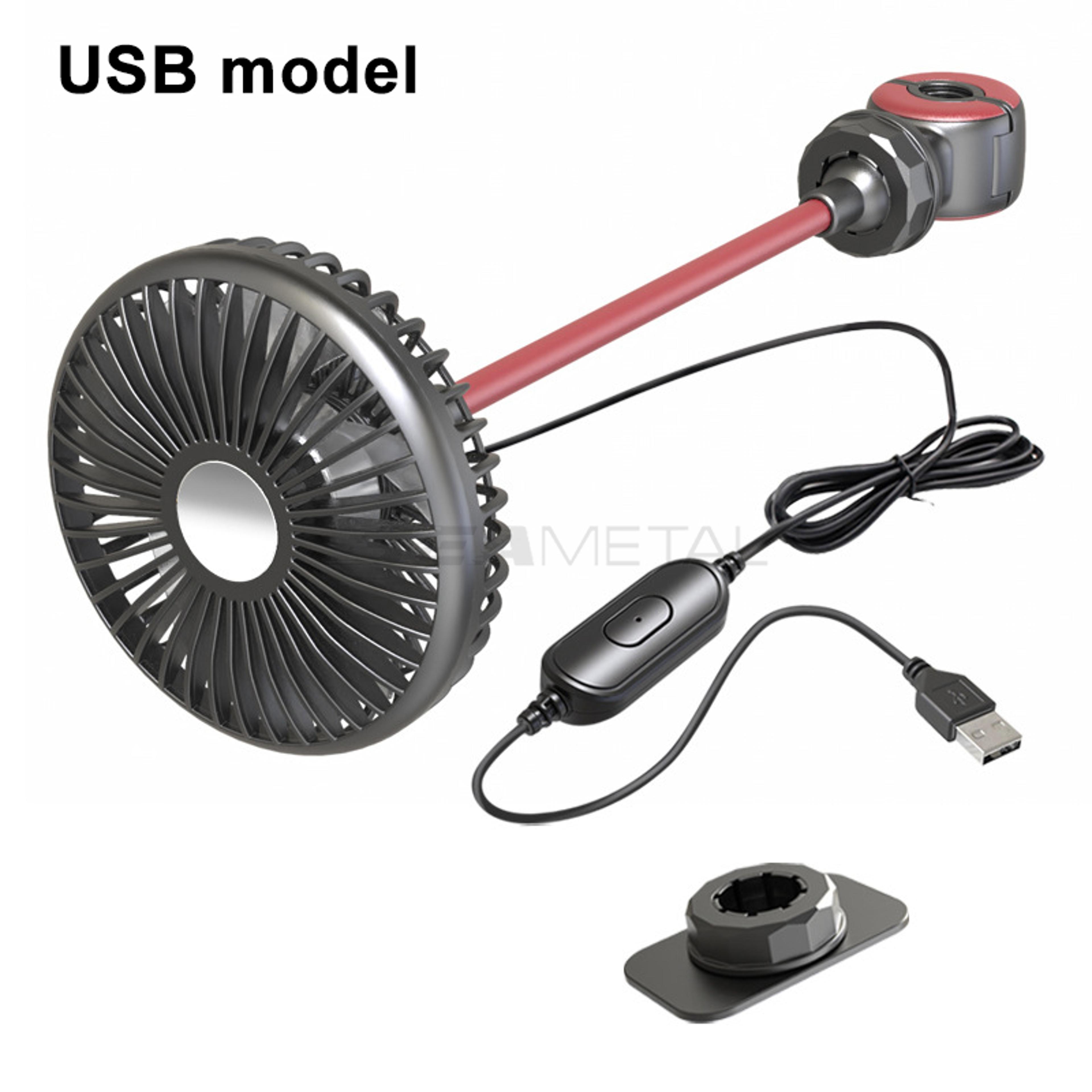360 USB Car Back Seat Fan With 3 Speeds  Rear Seat Cooling Fan For Summer Travel 5