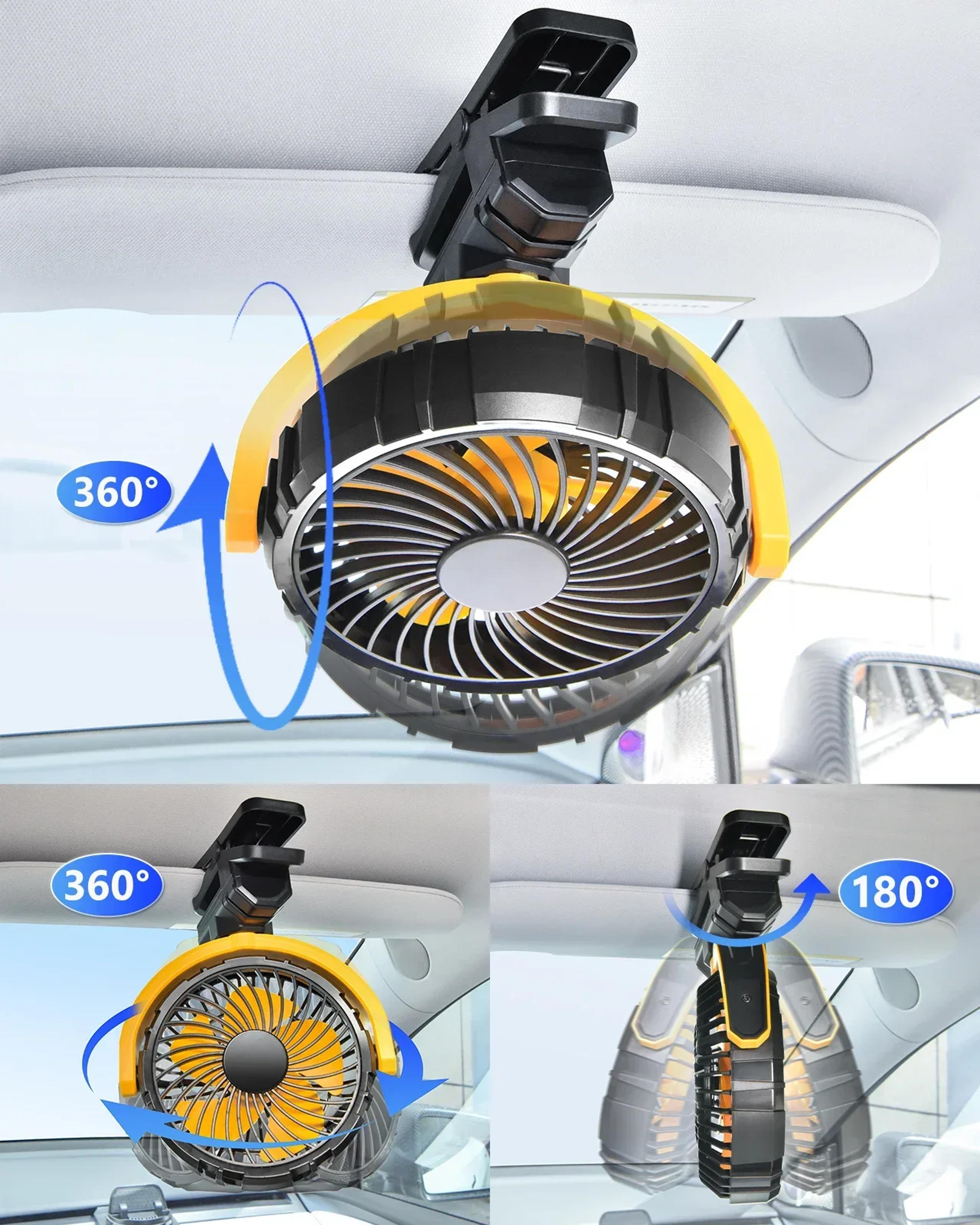 Portable Car Fan USB Rechargeable Clip On Mini Cooling Fan With 900 Degree Rotation And 3 Speed Set 3