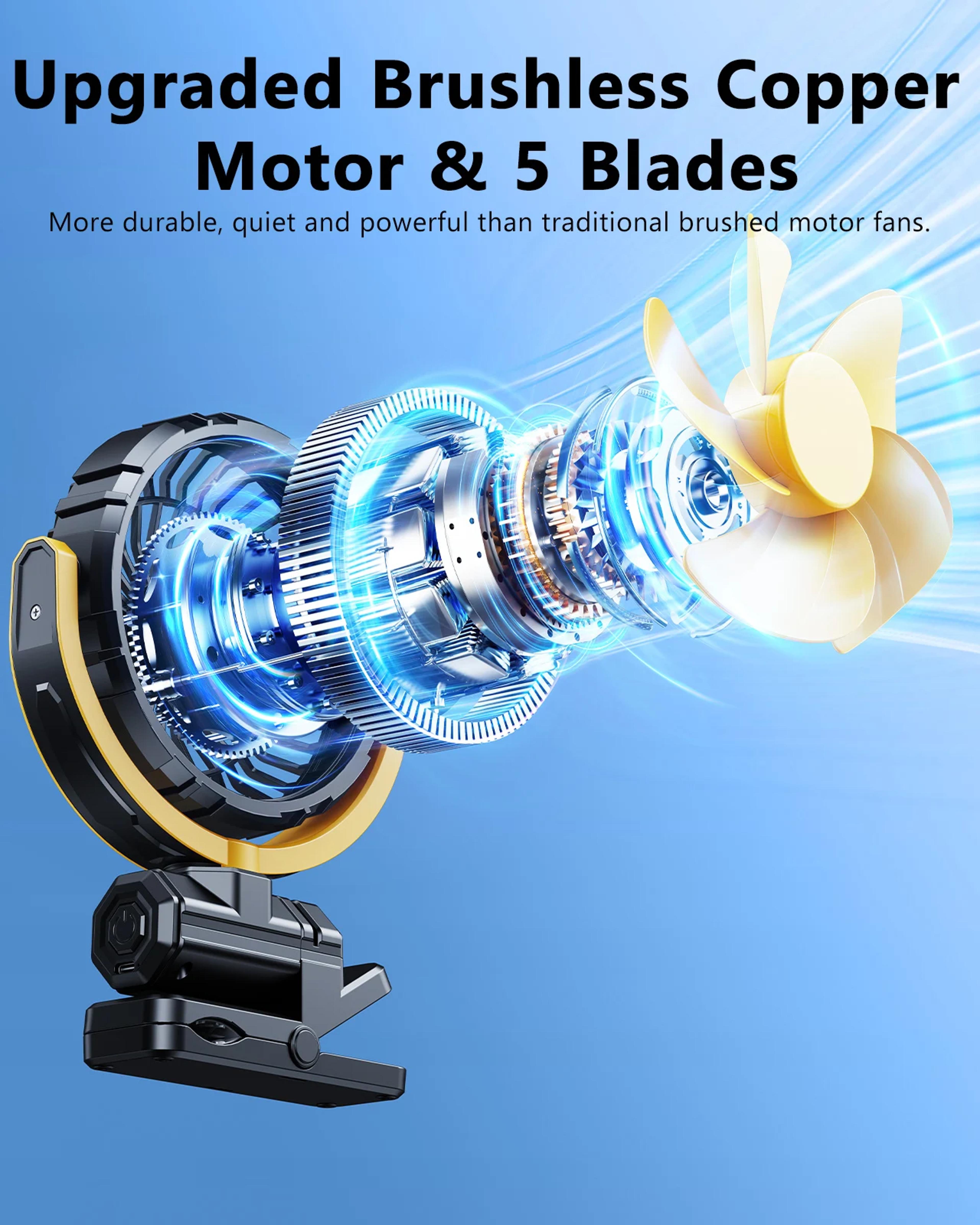 Portable Car Fan USB Rechargeable Clip On Mini Cooling Fan With 900 Degree Rotation And 3 Speed Set 4