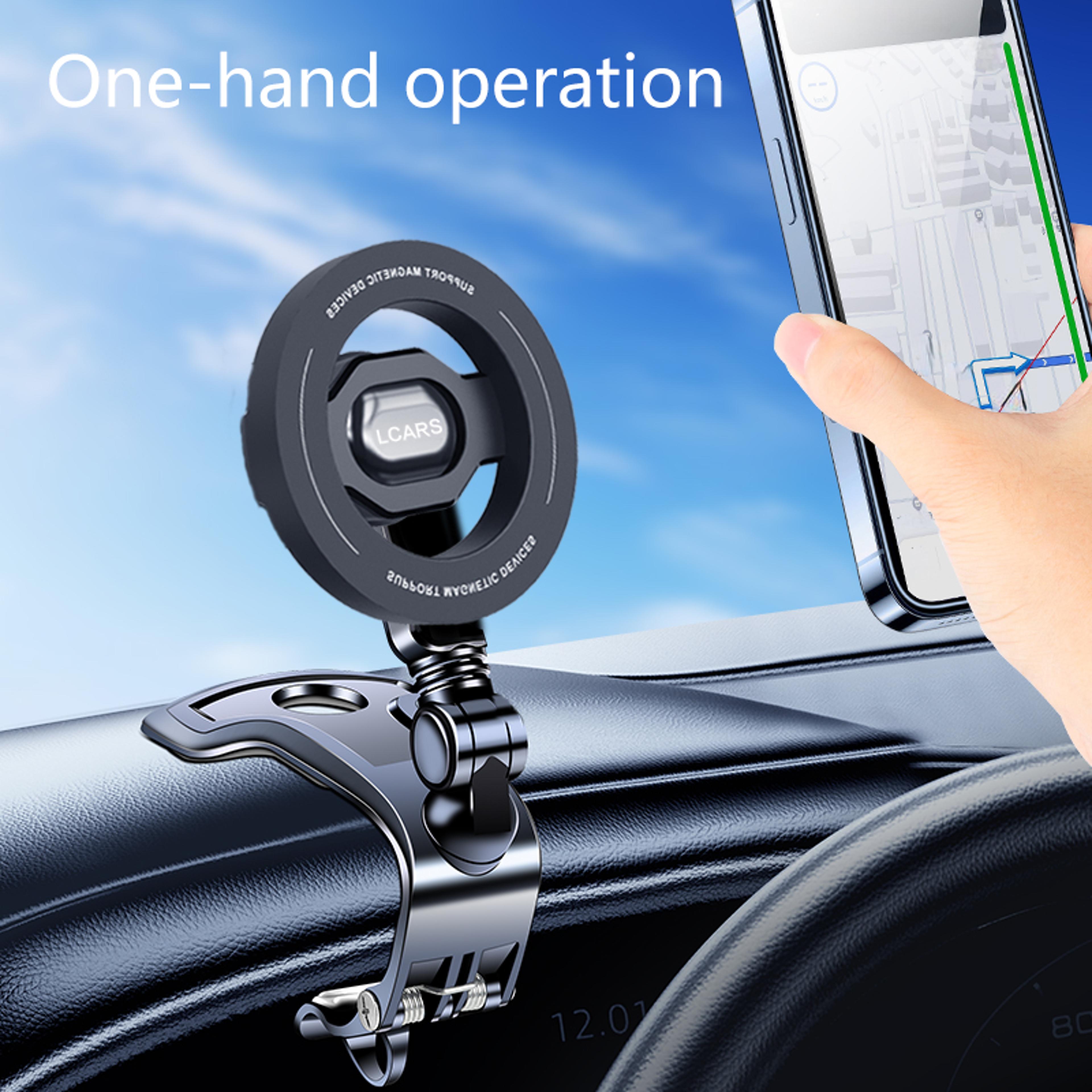 360 Magnetic Car Phone Holder Rotatable Dashboard Phone Mount With Anti Shake Clamp 1