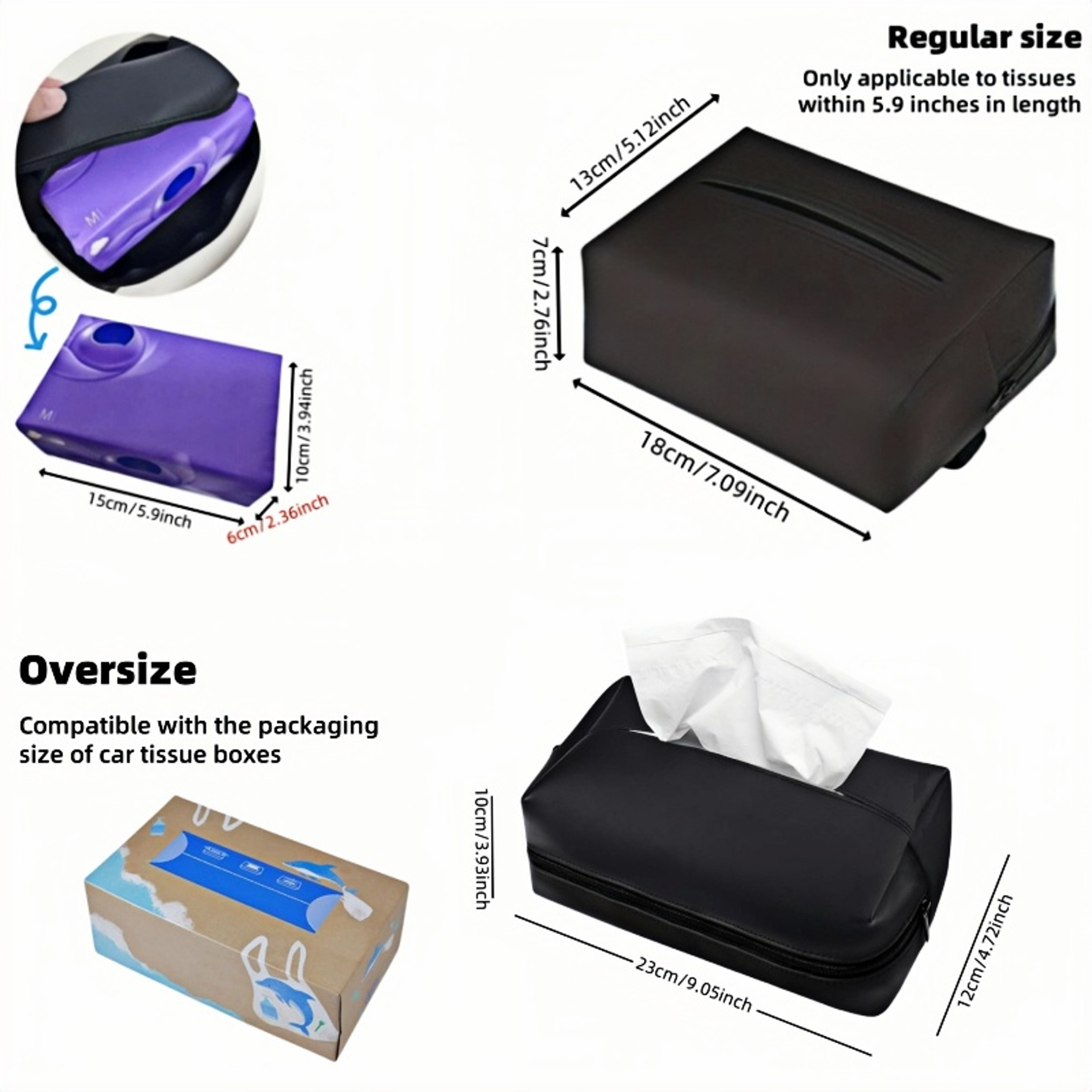 Premium Car Tissue Holder Hanging Organizer For Seat Sun Visor  Armrest Storage 3