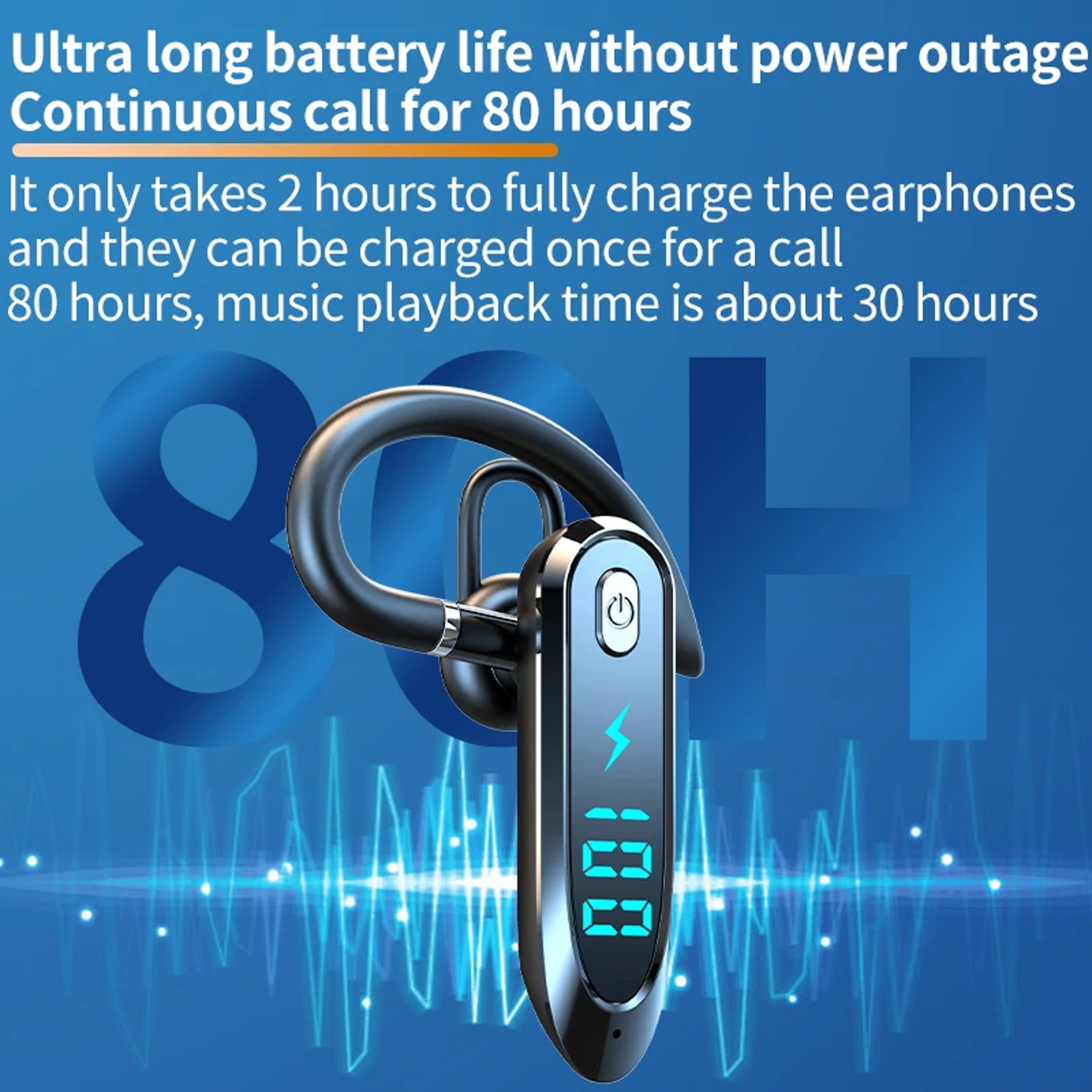 Bluetooth Ear Hook Headset With LED Display 270 Rotating Mic  Waterproof HiFi Wireless Earpiece 3