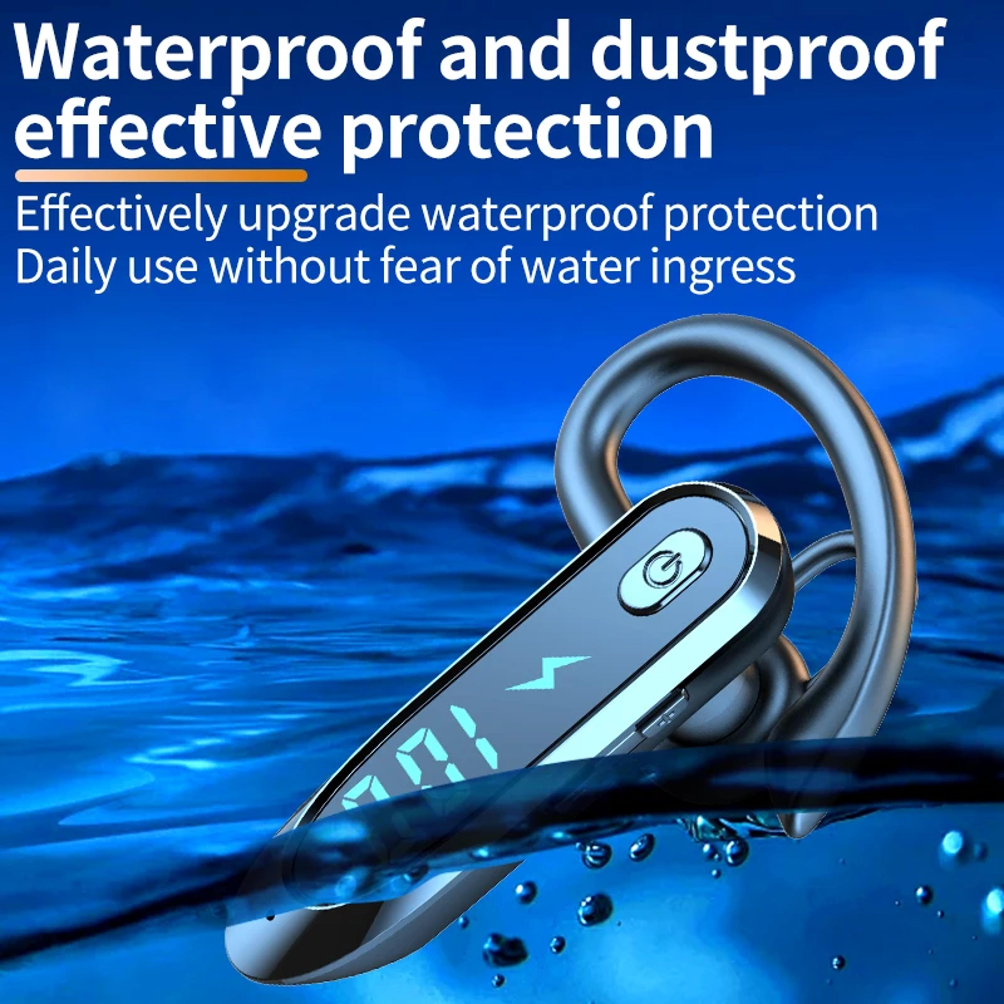 Bluetooth Ear Hook Headset With LED Display 270 Rotating Mic  Waterproof HiFi Wireless Earpiece 4