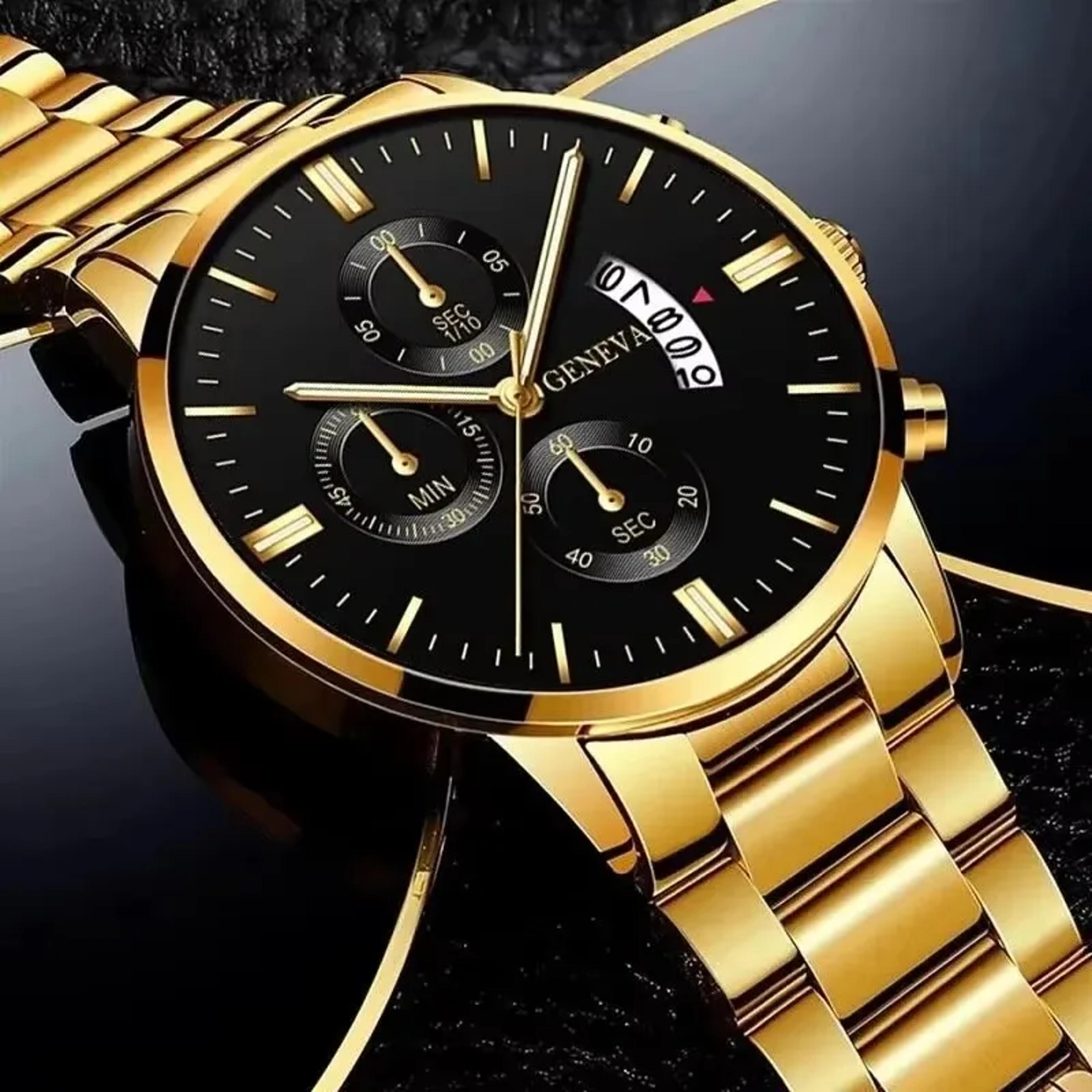 Executive Men Business Watch With Calendar Quartz Movement  Stainless Steel Band 5