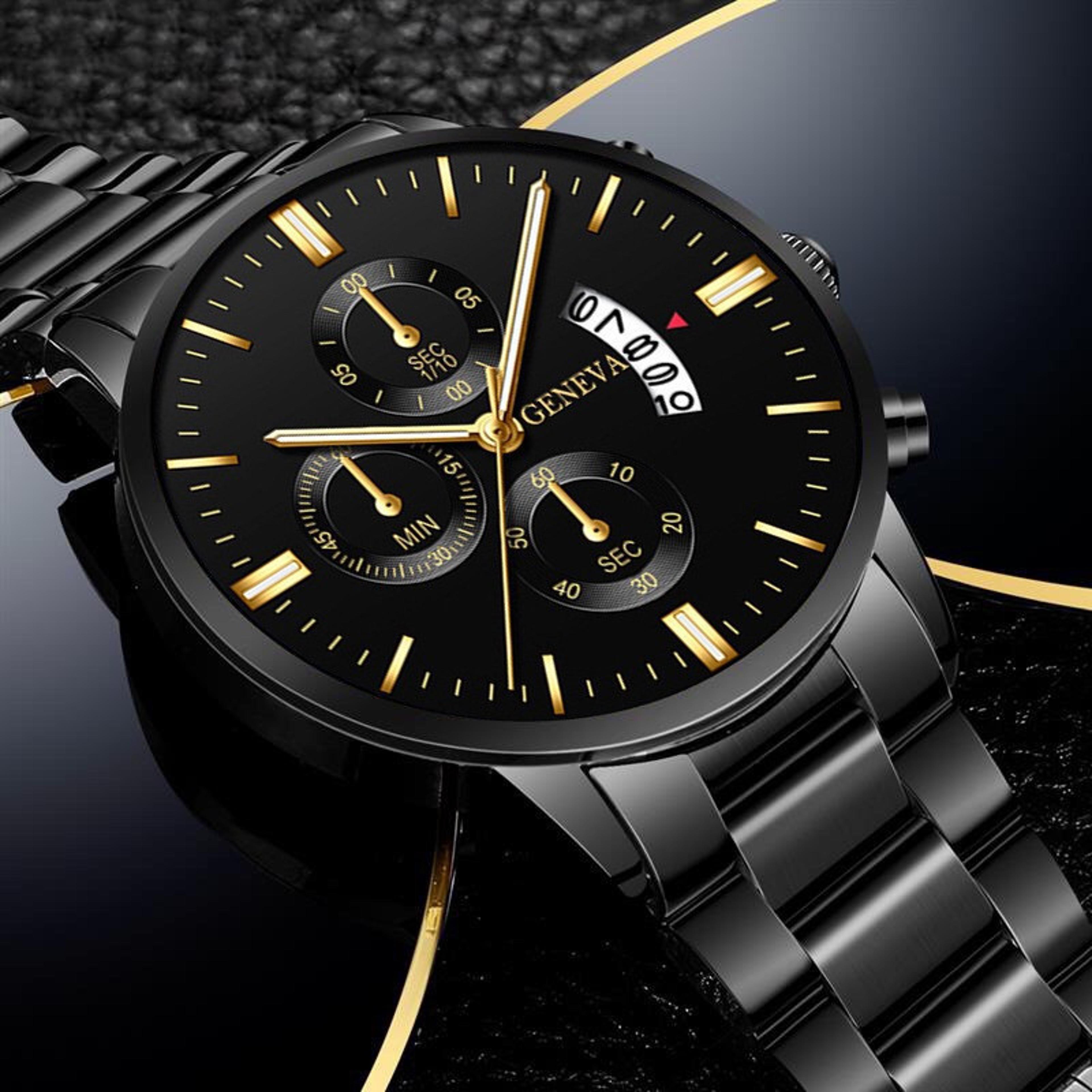 Executive Men Stainless Steel Watch With Calendar  Business Quartz Dress Watch 4
