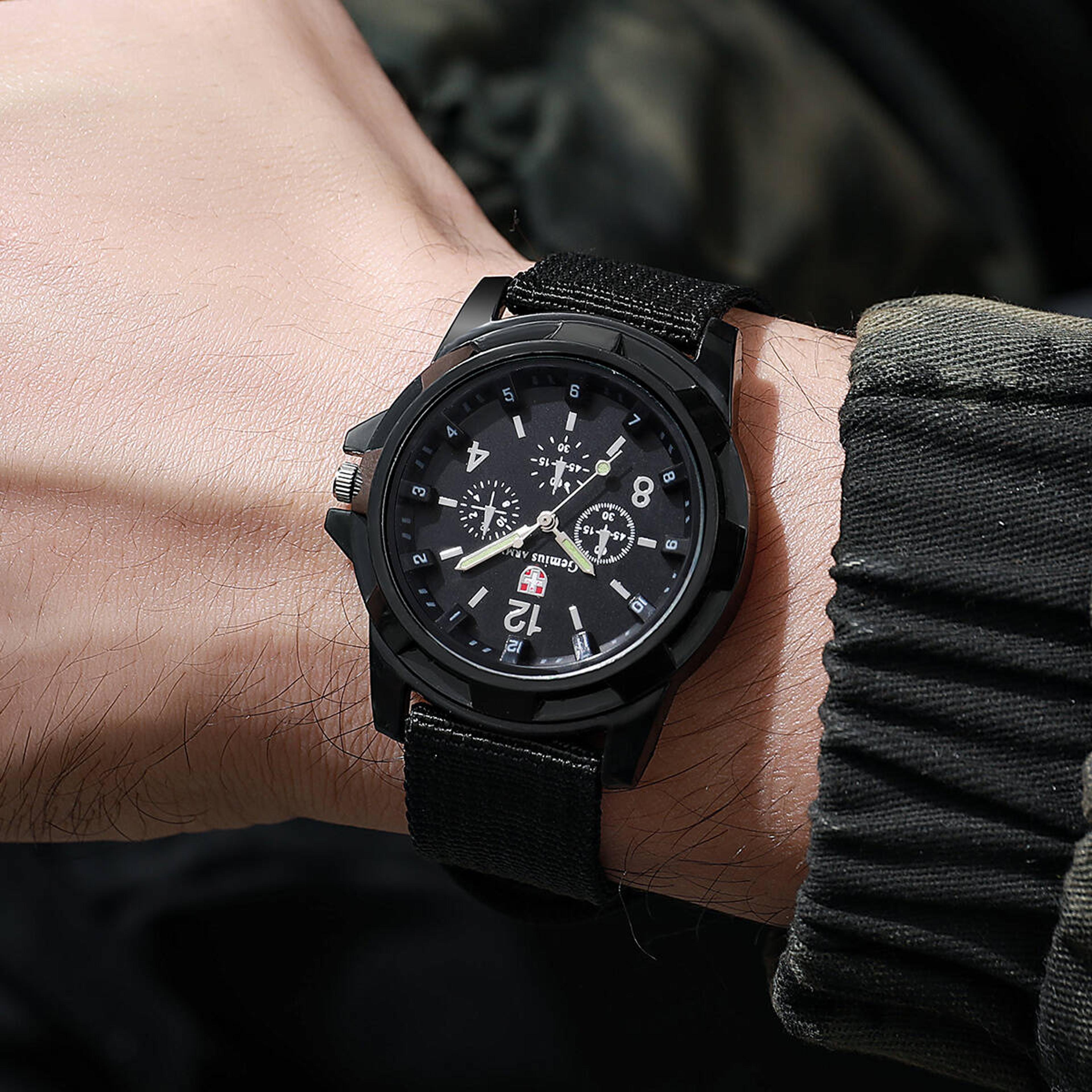 Rugged Military Watch For Men With Nylon Strap Sport Quartz Tactical Wrist Watch 3