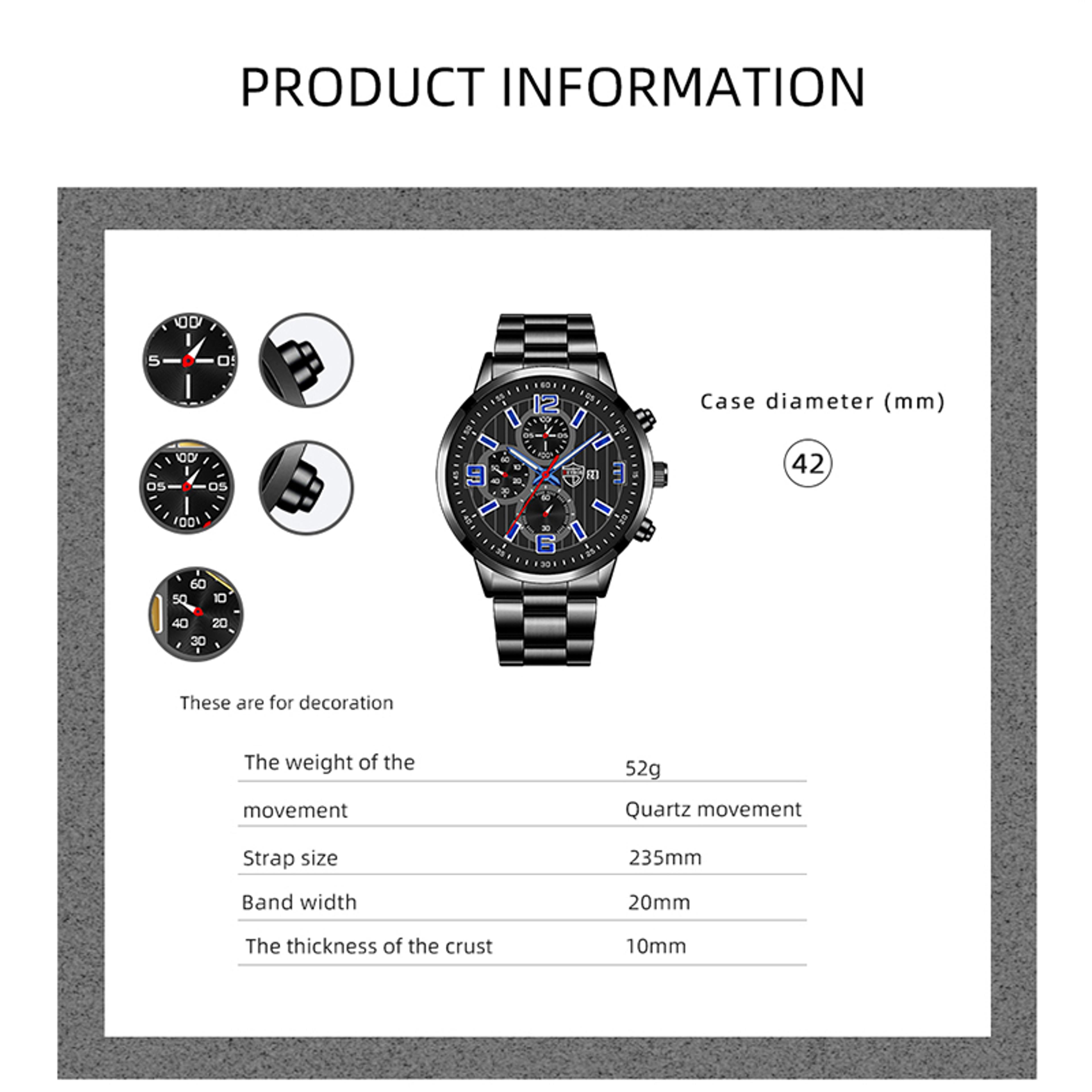Executive Mens Quartz Watch With Calendar Luminous Dial  Leather Strap For Business And Casual Wear 2