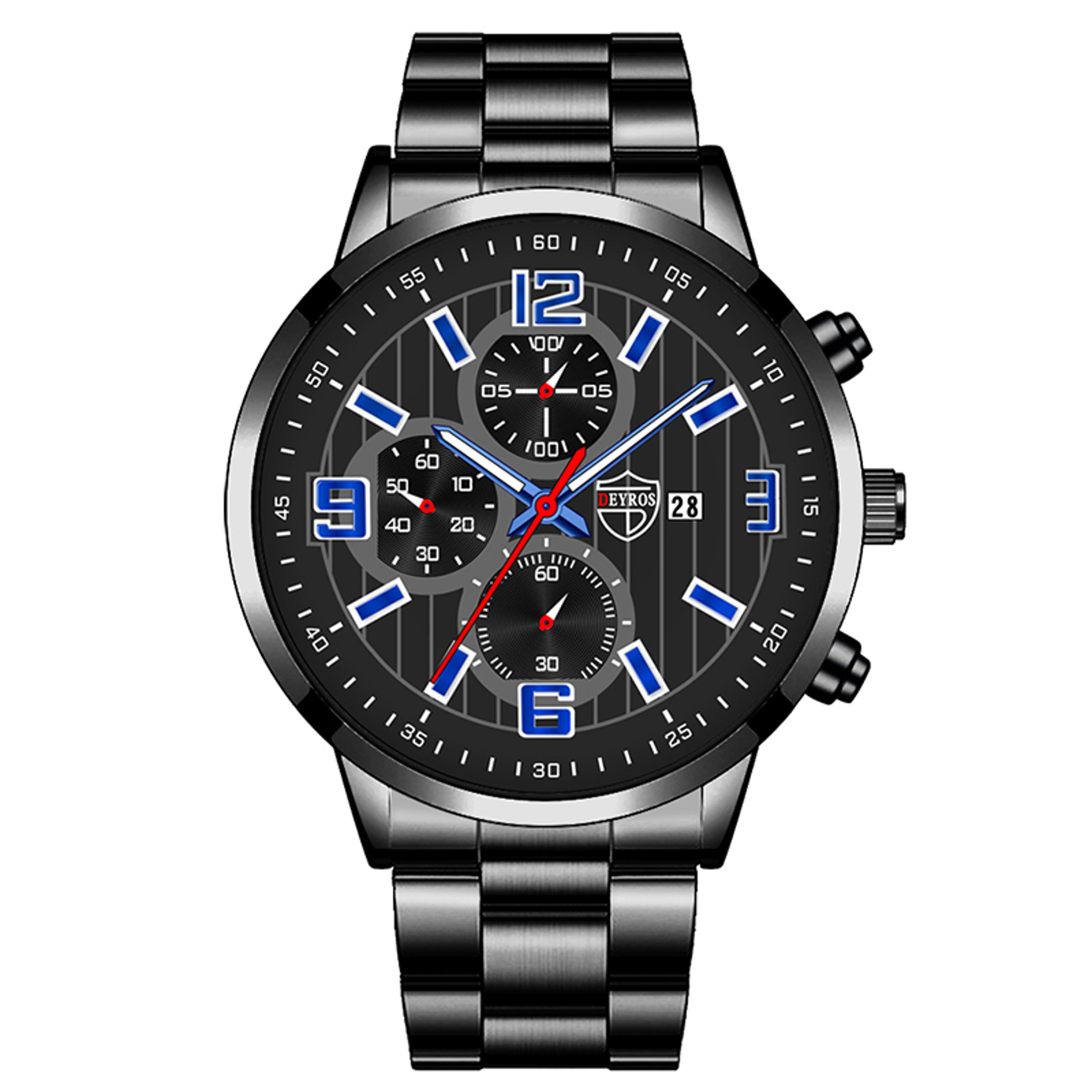 Executive Mens Quartz Watch With Calendar Luminous Dial  Leather Strap For Business And Casual Wear 7
