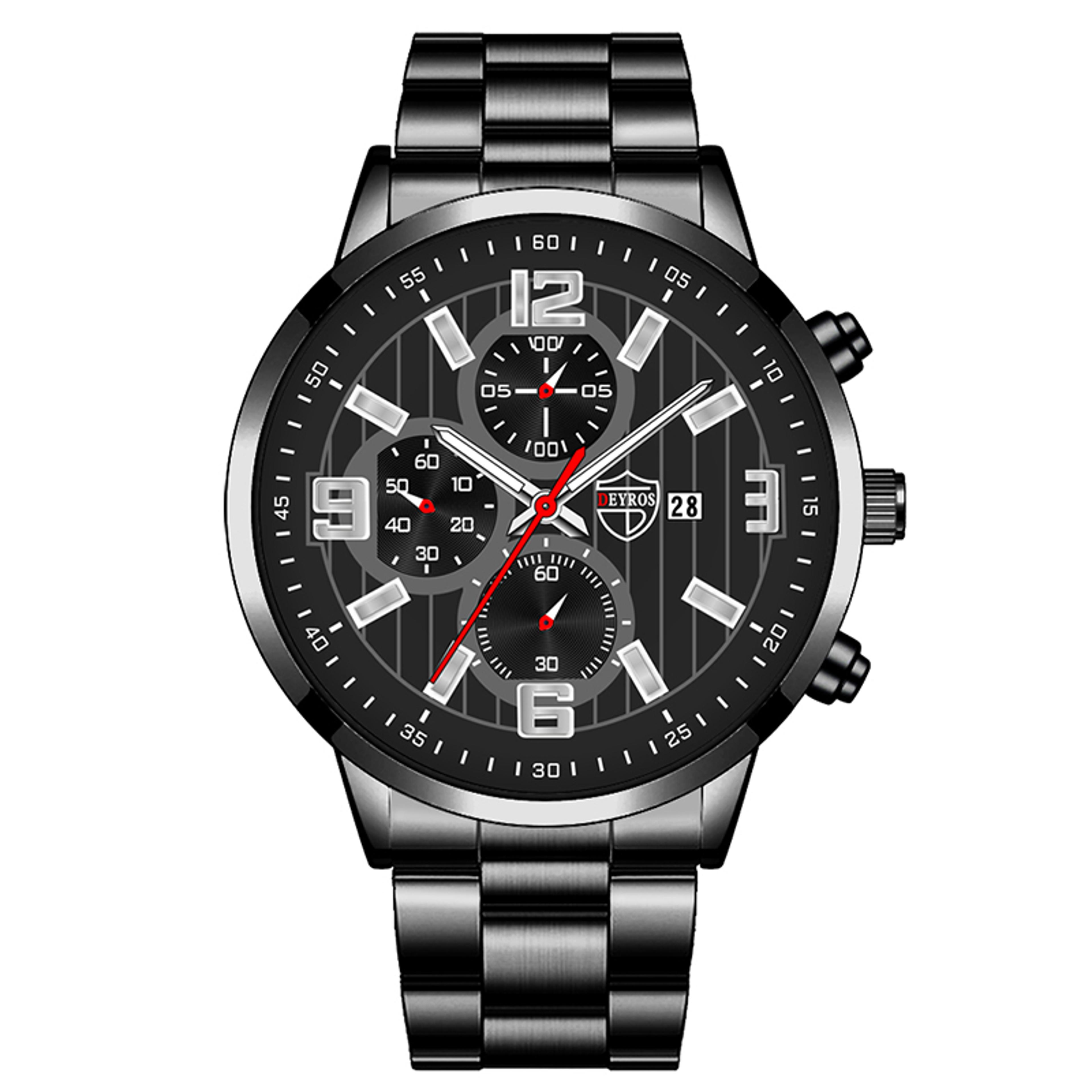 Executive Mens Quartz Watch With Calendar Luminous Dial  Leather Strap For Business And Casual Wear 8