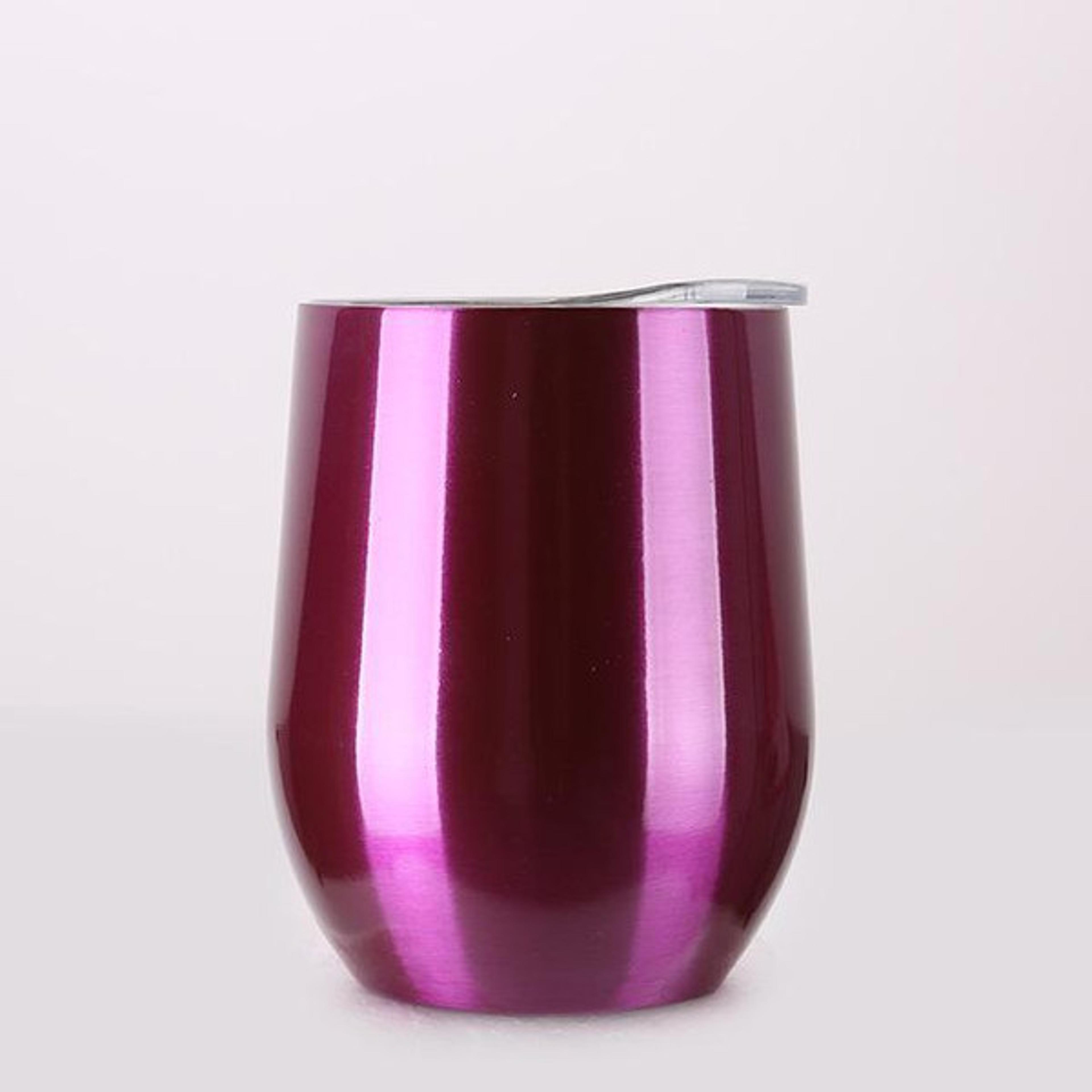 Portable Insulated Wine Cup Chrome Purple