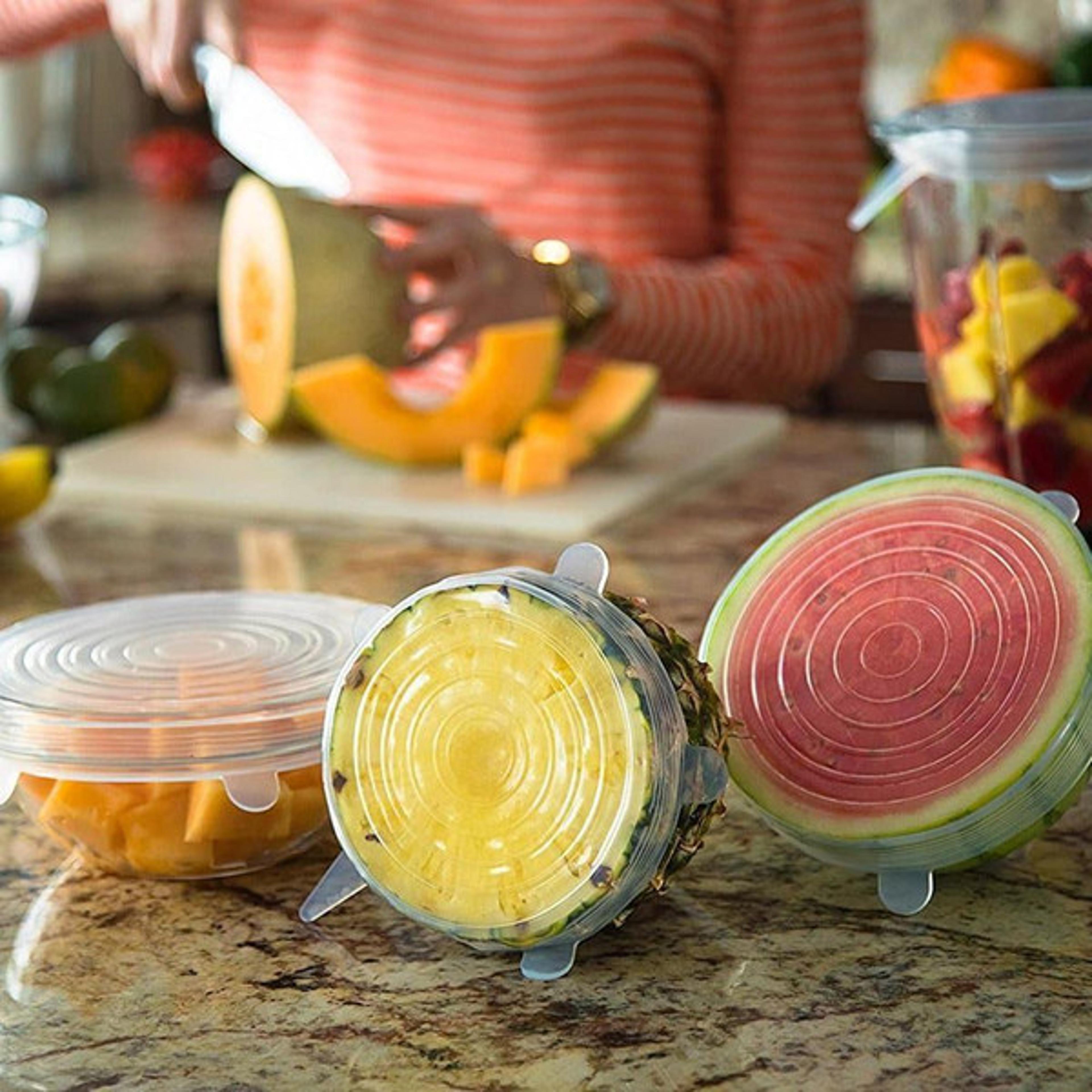 Silicone Stretch Lids  Durable  EcoFriendly Elastic Food Covers for Bowls  Cans
