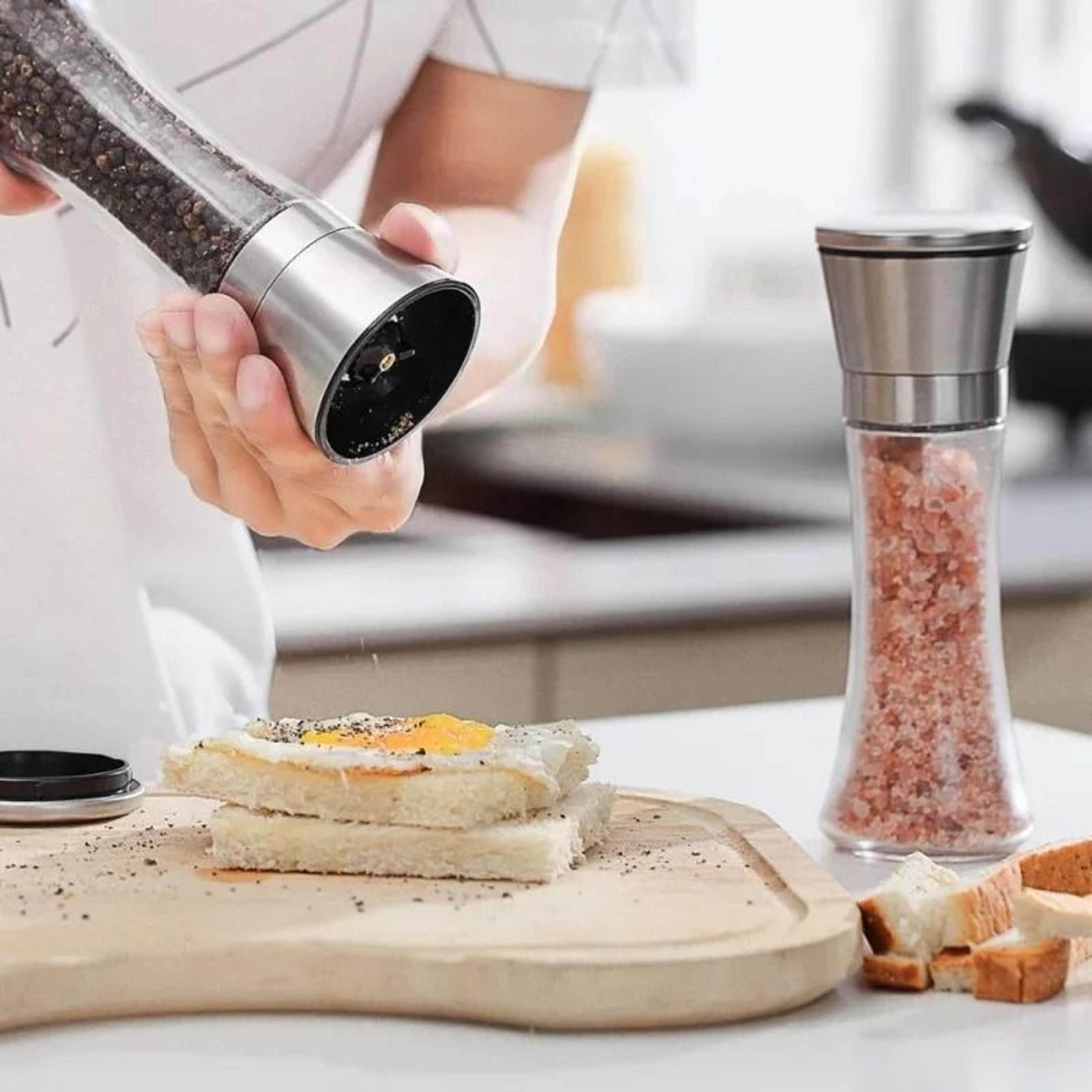 180/200ml stainless steel pepper grinder – manual spice mill