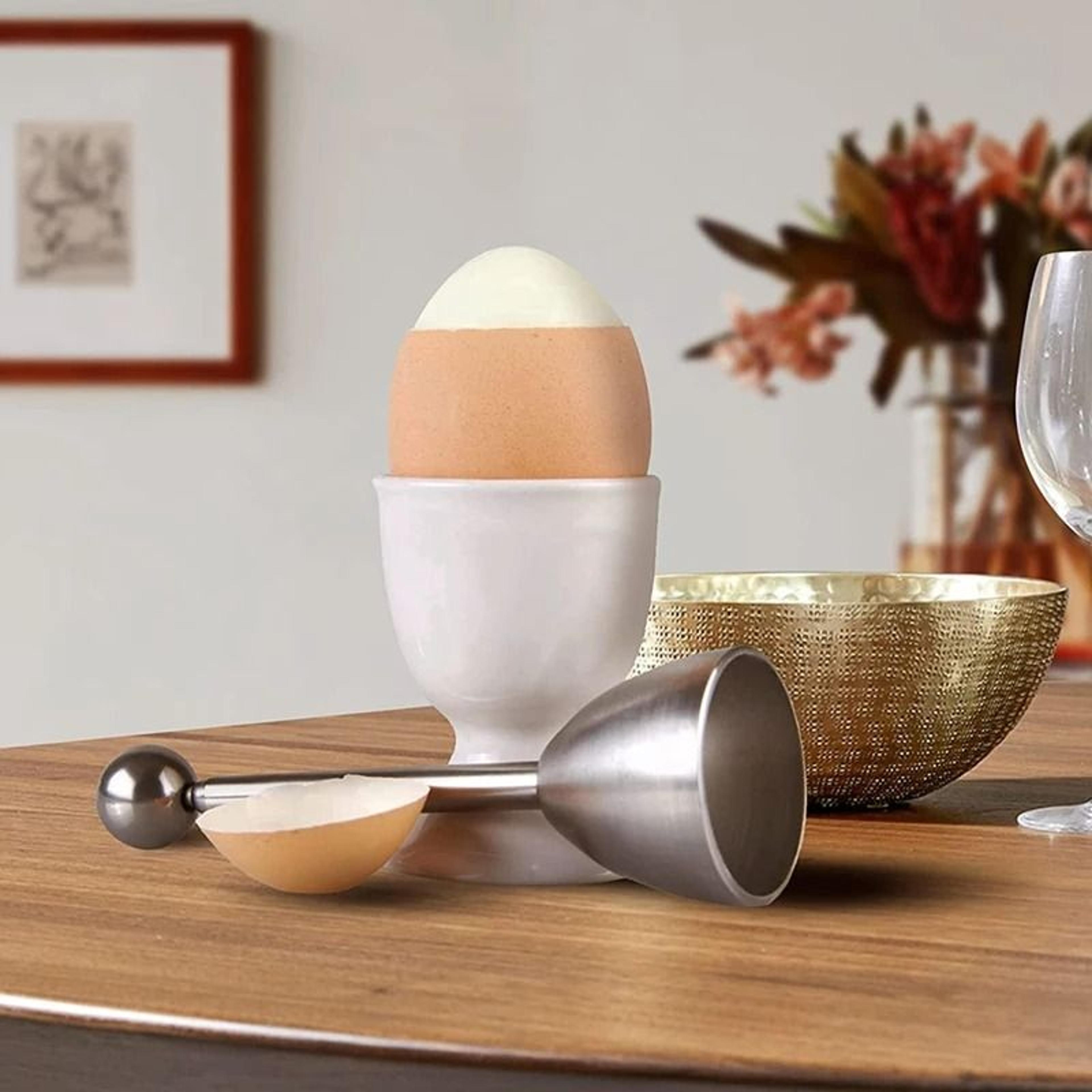 stainless steel egg cutter opener – cracker & shell remover