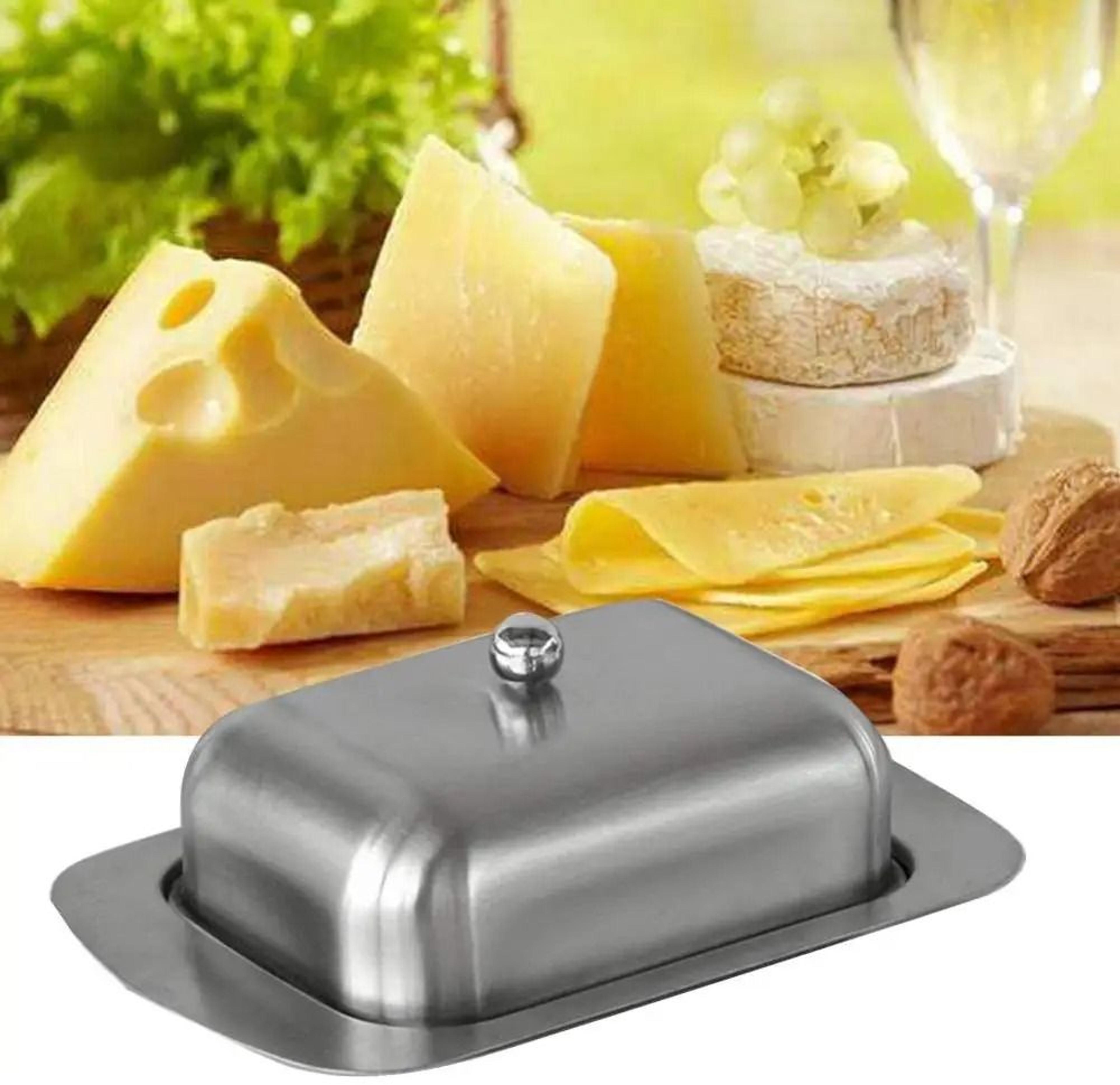 premium stainless steel butter dish with lid – durable butter cheese storage box