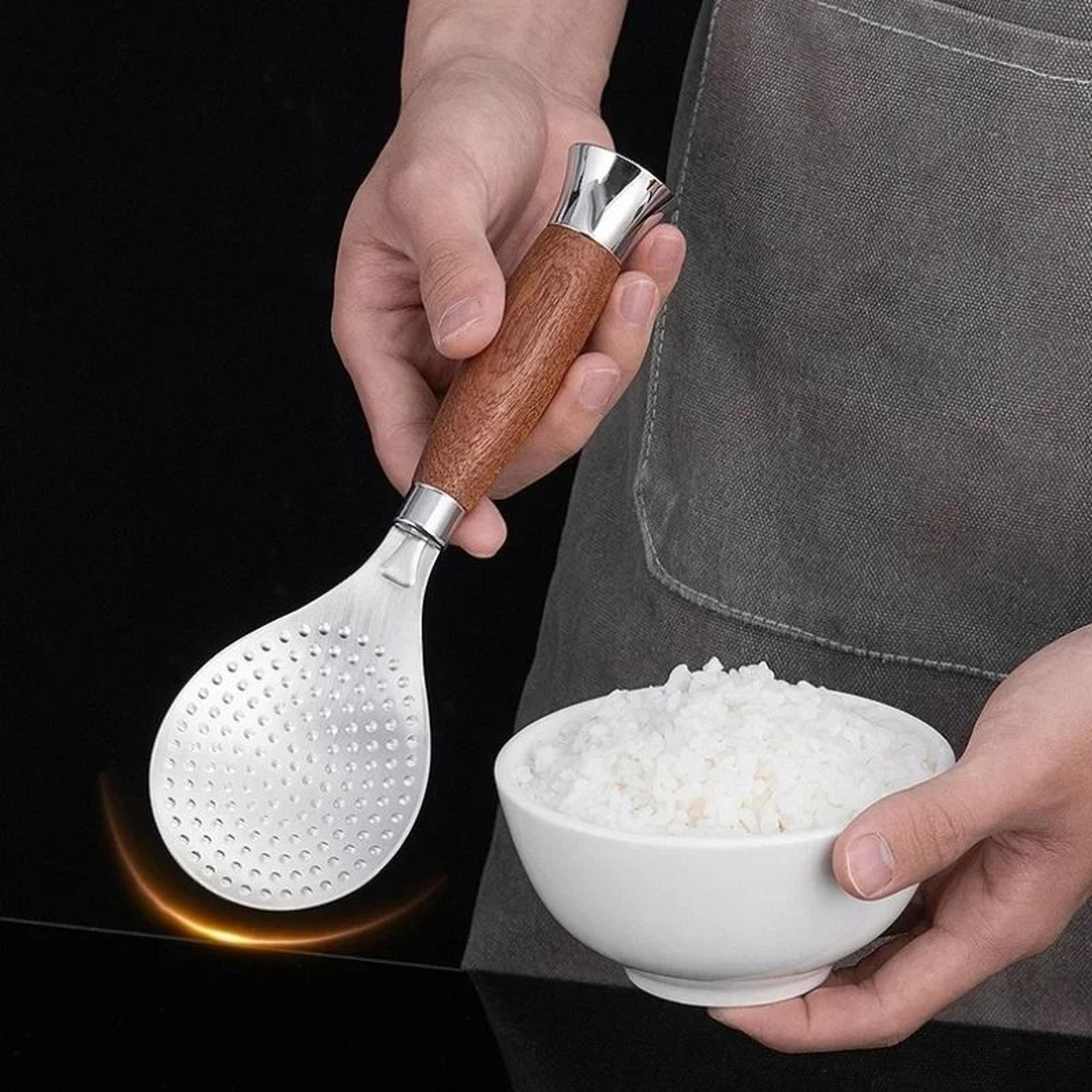 Kitchen Rice Spoon with Wooden Handle