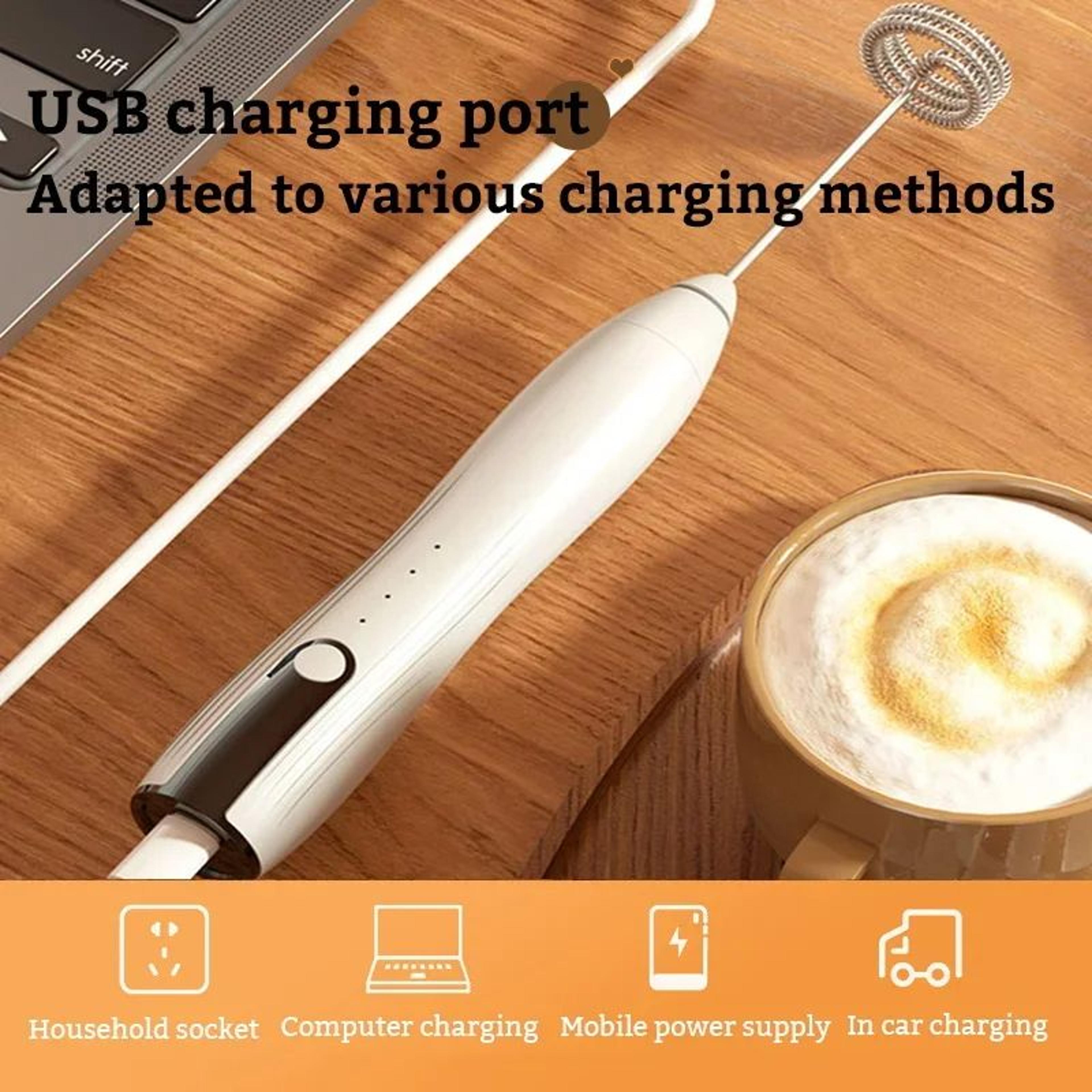 Electric Milk Frother USB Rechargeable Foam Maker Mixer For Coffee Cream And Cappuccino 3