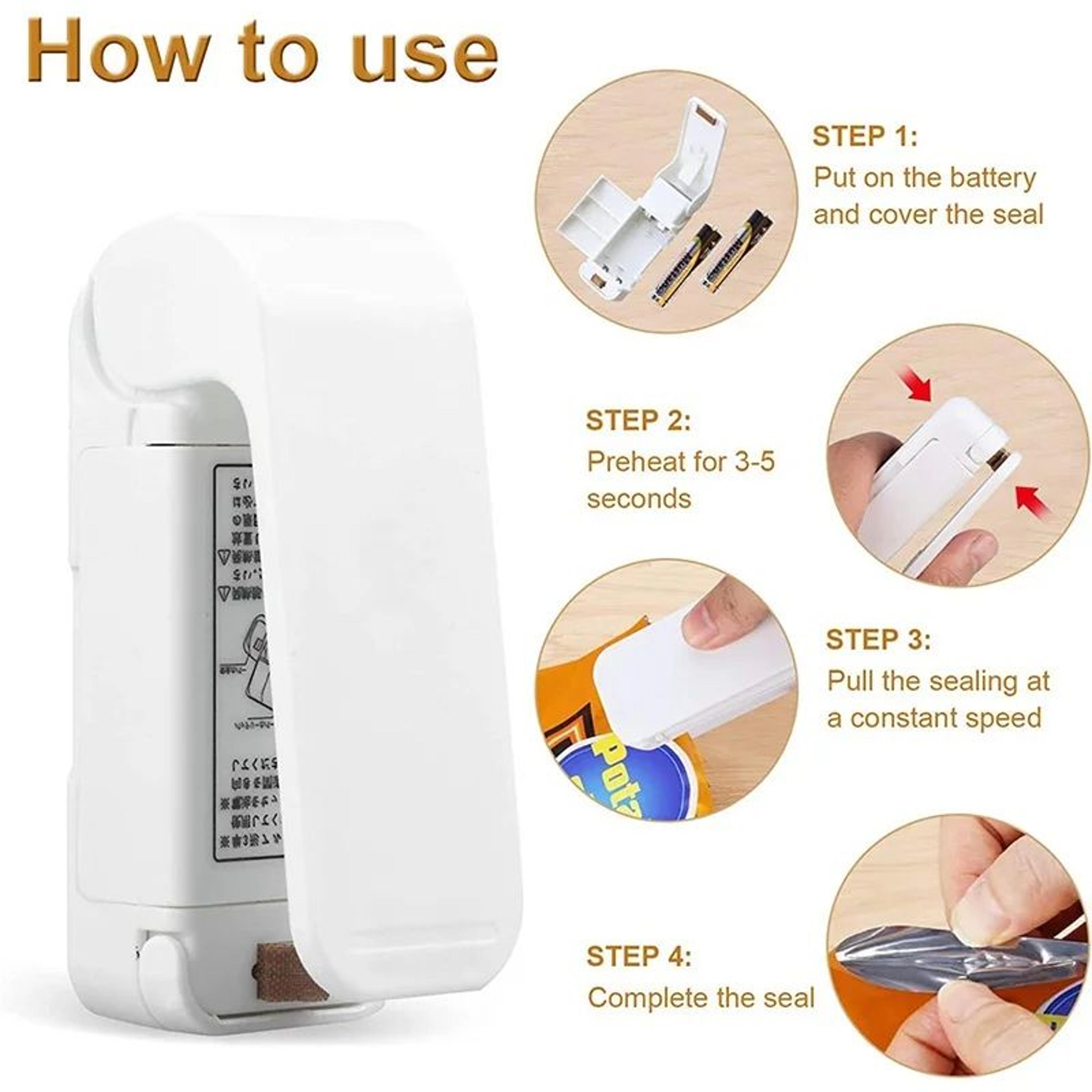 Bag Sealer With Fridge Magnet  Portable Packet  Package Sealer Perfect Gift For Kitchen Freshness 3