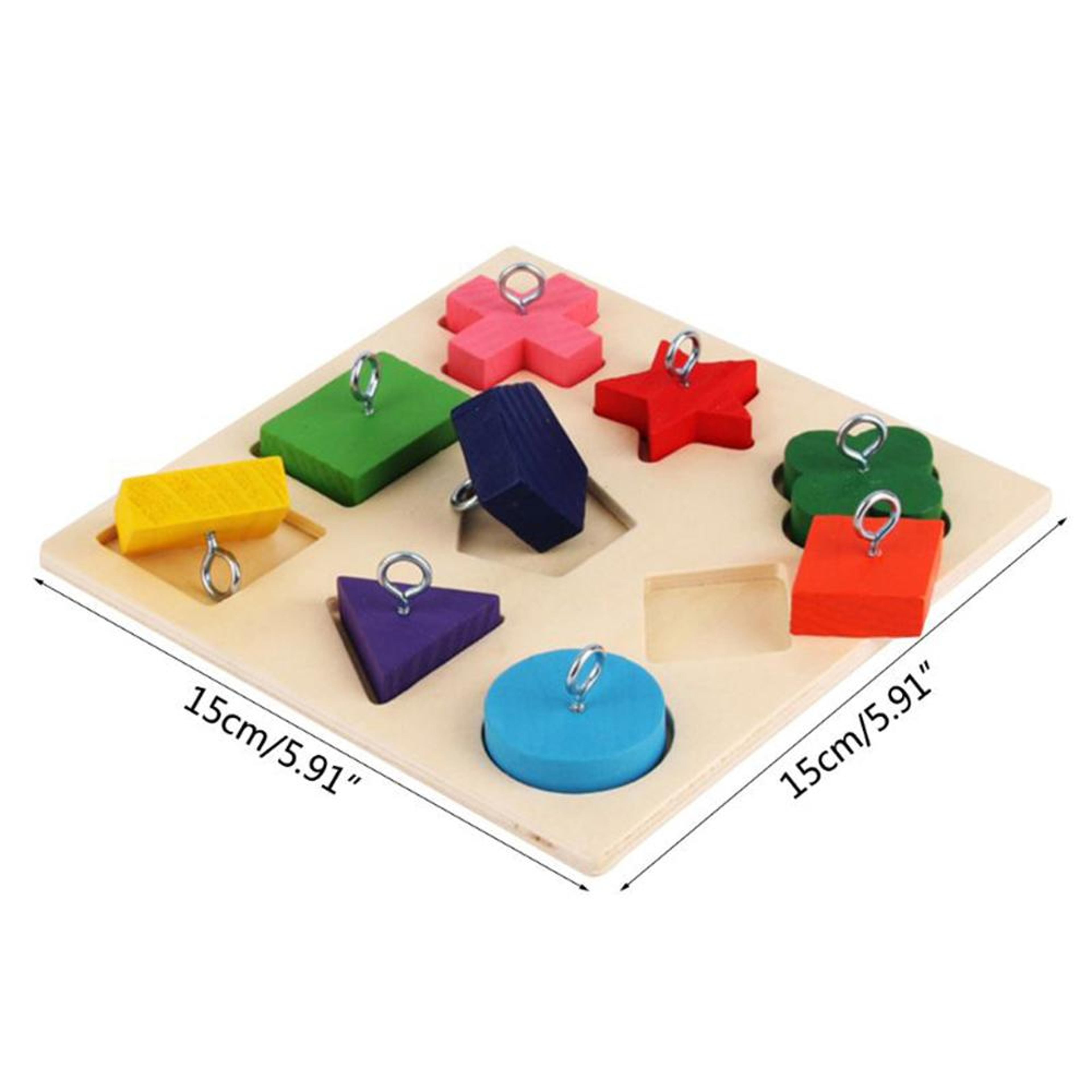 WcFSParrotIqTrainingToys9GridColorfulWoodenBlockSafeTastelessPetEducationalToysBirdTo